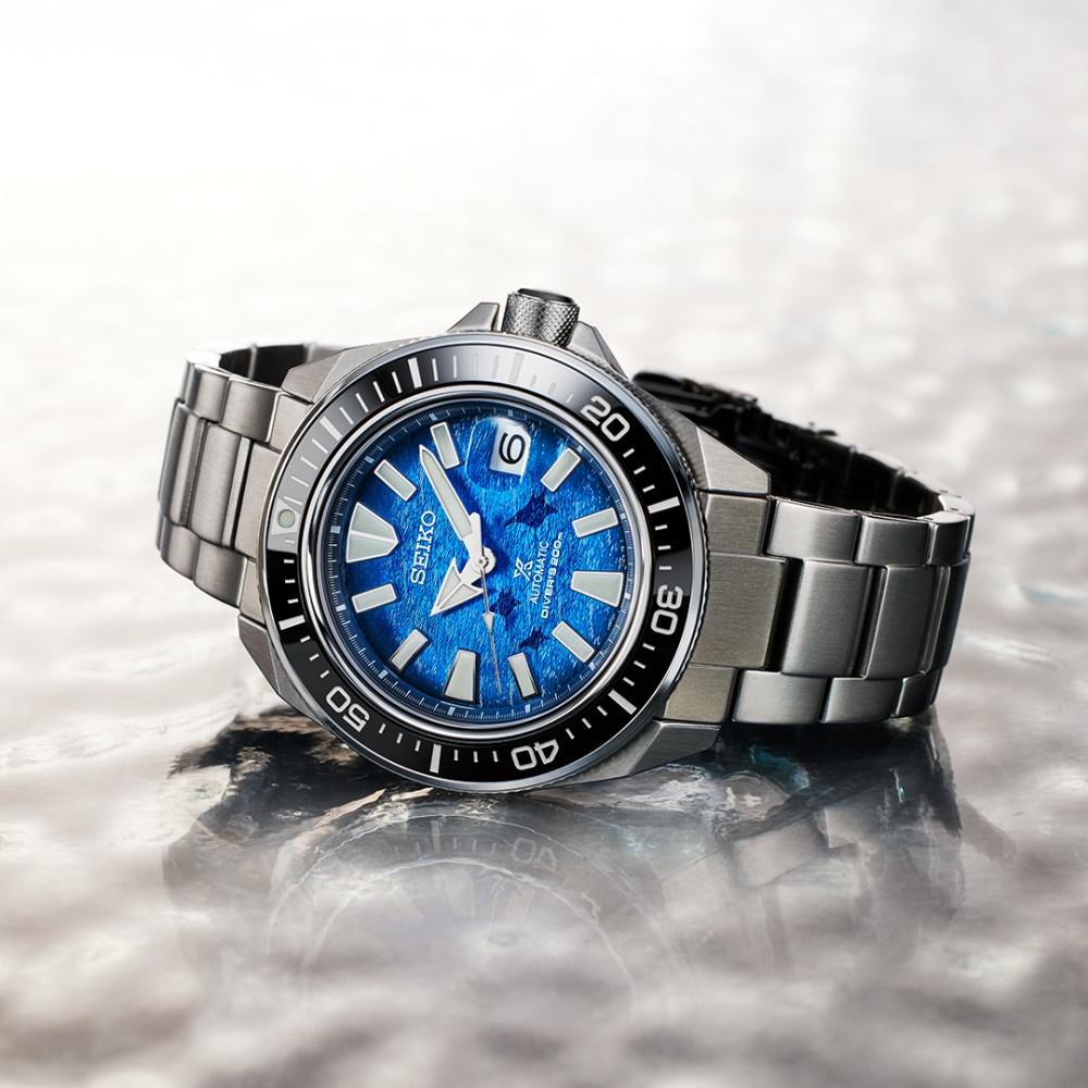 Seiko SRPE33K1 Prospex Samurai Divers 200m zegarek męski klasyczny szafirowe - miniatura 8