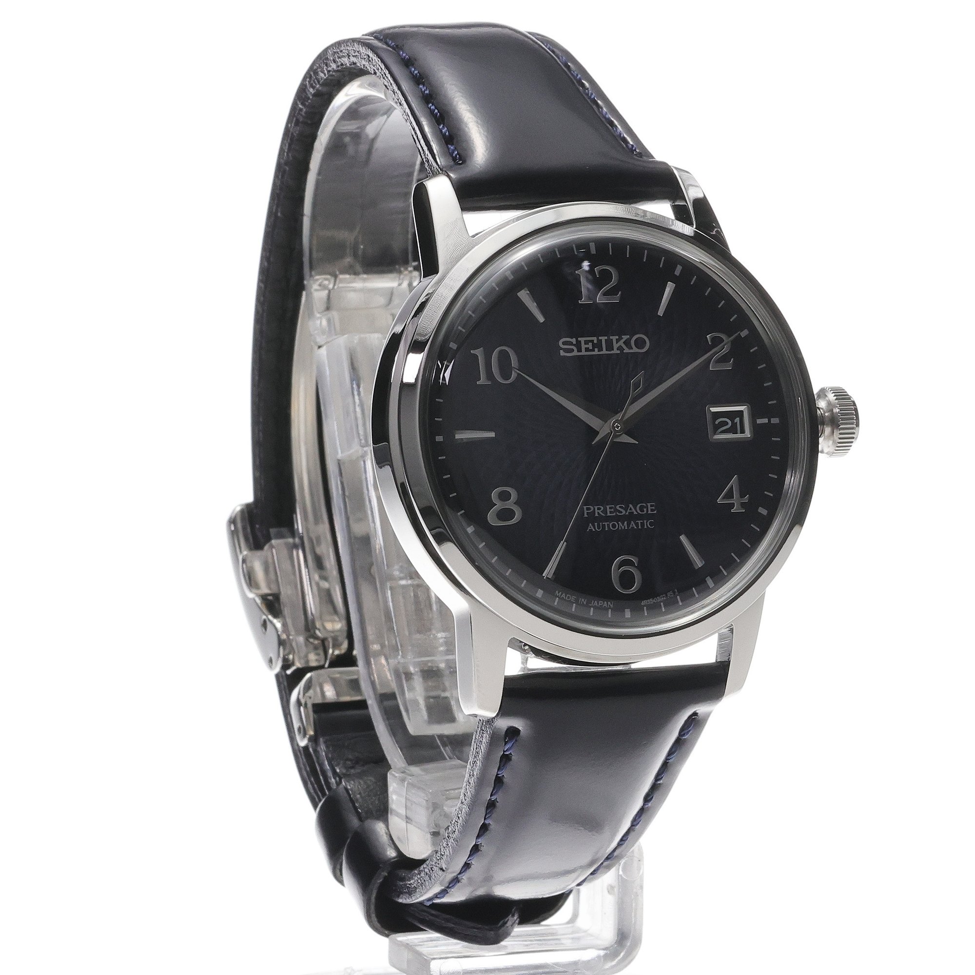 Seiko SRPE43J1 zegarek srebrny klasyczny Presage pasek - miniatura 3