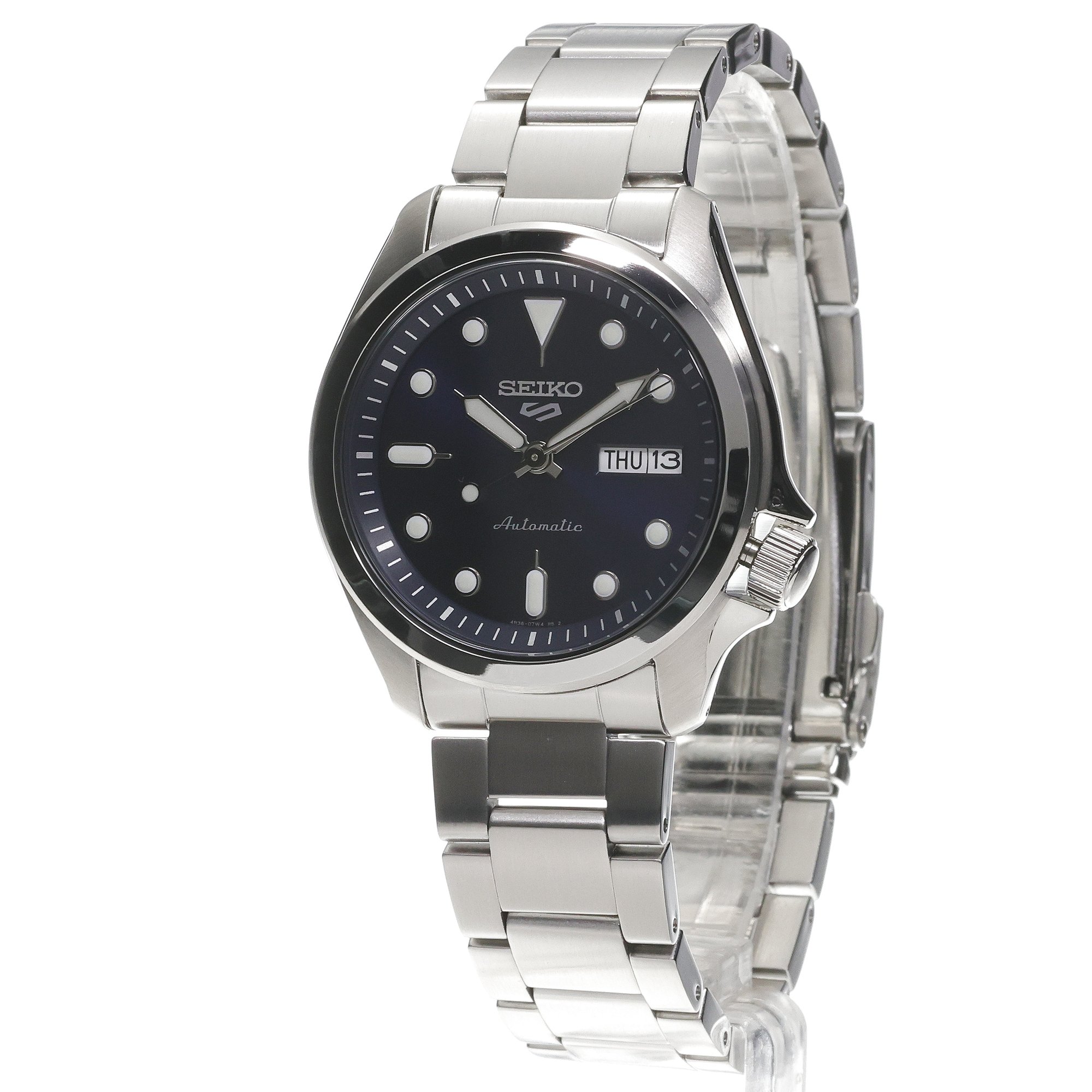 Seiko SRPE53K1 Sports Automat klasyczny zegarek srebrny - miniatura 2