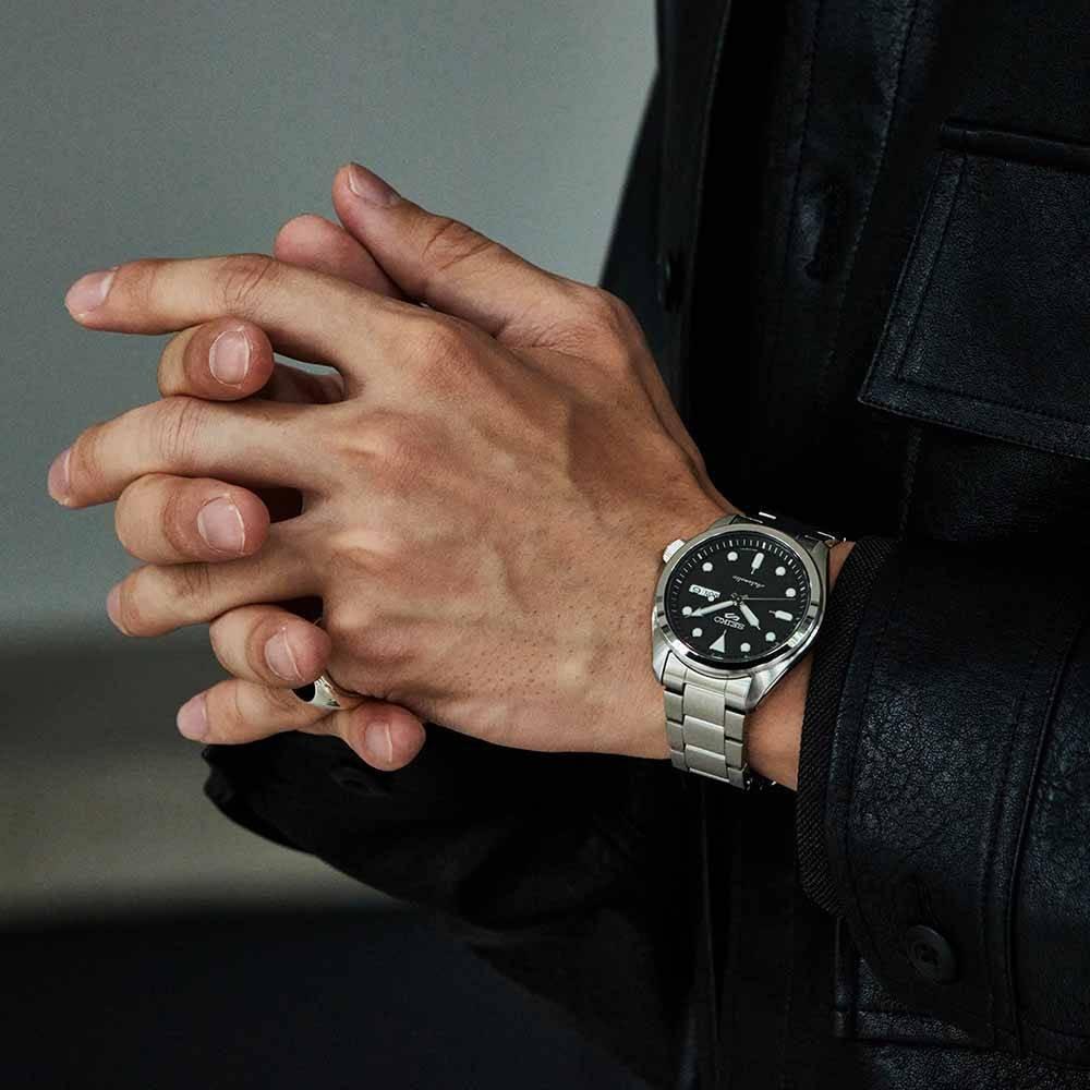 Seiko SRPE55K1 zegarek srebrny klasyczny Sports Automat bransoleta - miniatura 5