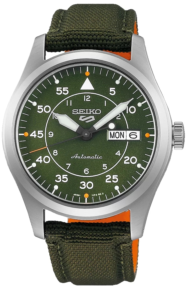 Seiko SRPH29K1 zegarek srebrny klasyczny Sports Automat pasek - miniatura 2
