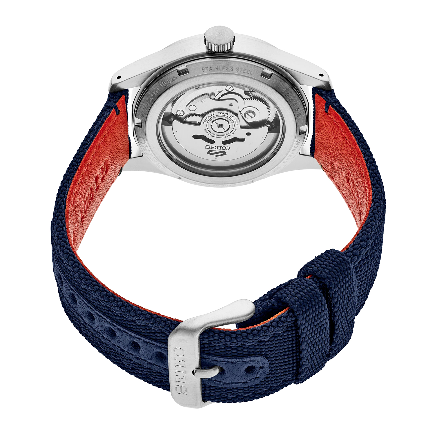 Seiko SRPH31K1 zegarek srebrny klasyczny Sports Automat pasek - miniatura 4