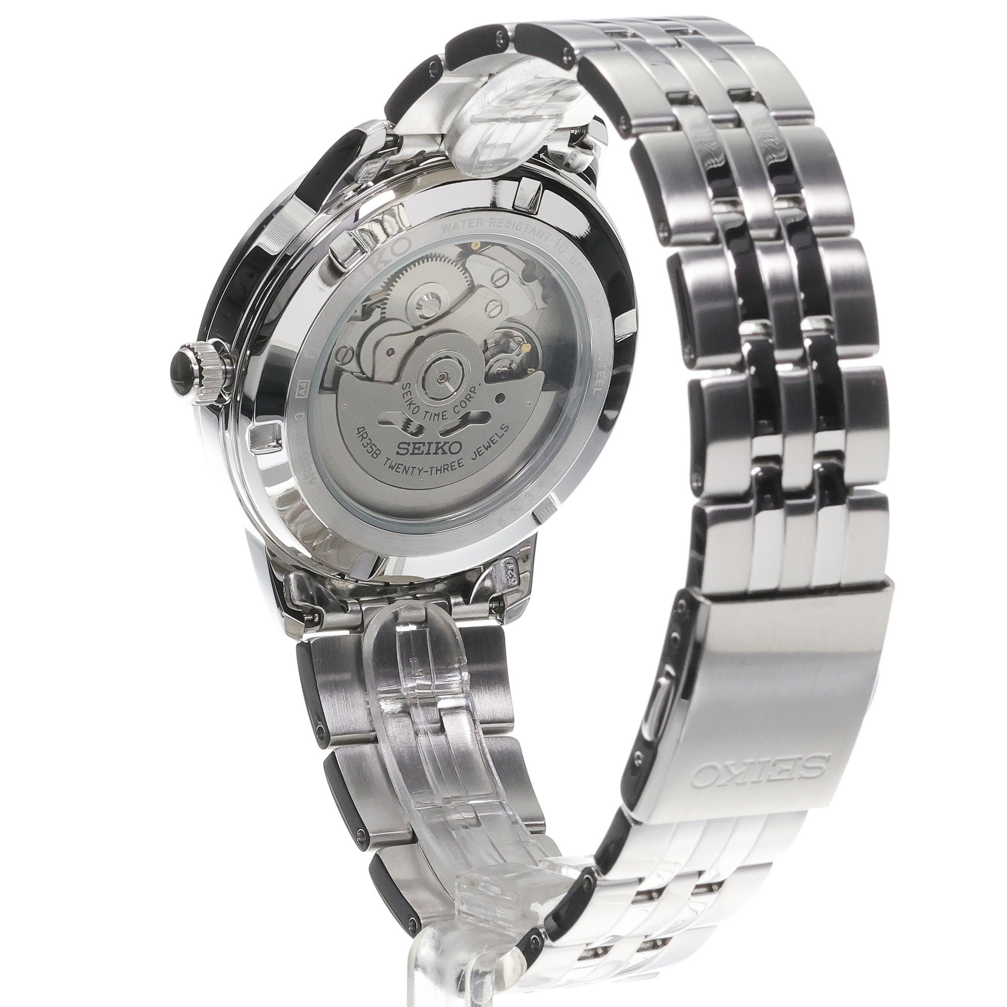 Seiko SRPH89K1 zegarek srebrny klasyczny Automatic bransoleta - miniatura 4