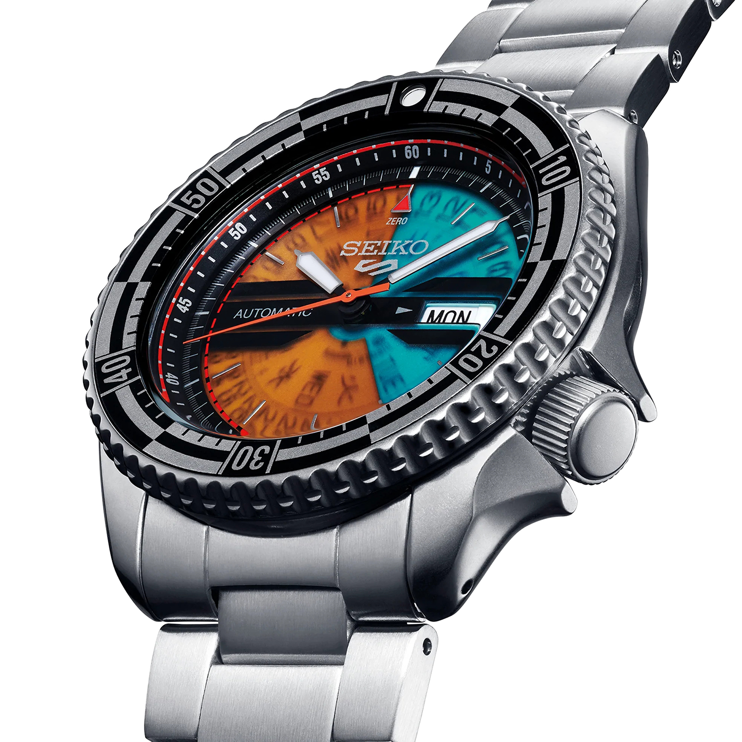 Seiko SRPJ41K1 zegarek srebrny klasyczny Sports Automat bransoleta - miniatura 5