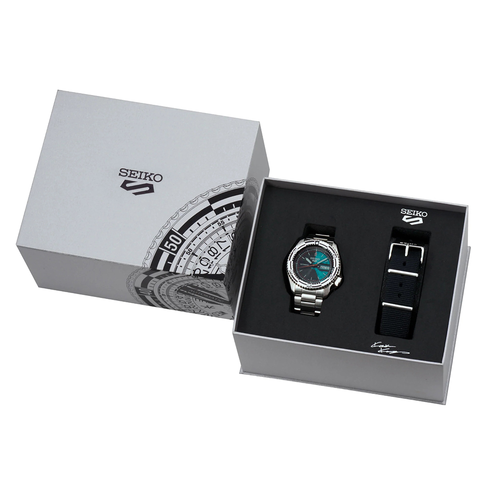 Seiko SRPJ43K1 zegarek srebrny klasyczny Sports Automat bransoleta - miniatura 5