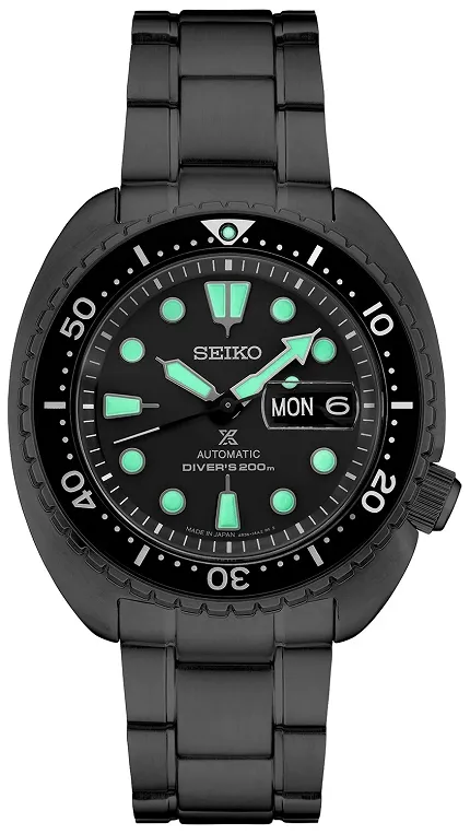 Seiko SRPK43K1 Prospex Prospex Night Vision Black Series Turtle Diver - zdjęcie 1