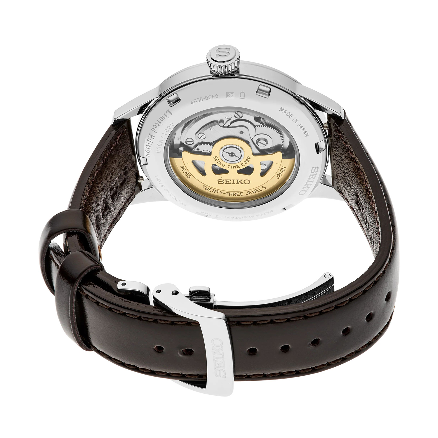 Seiko SRPK75J1 zegarek srebrny klasyczny Presage pasek - miniatura 4