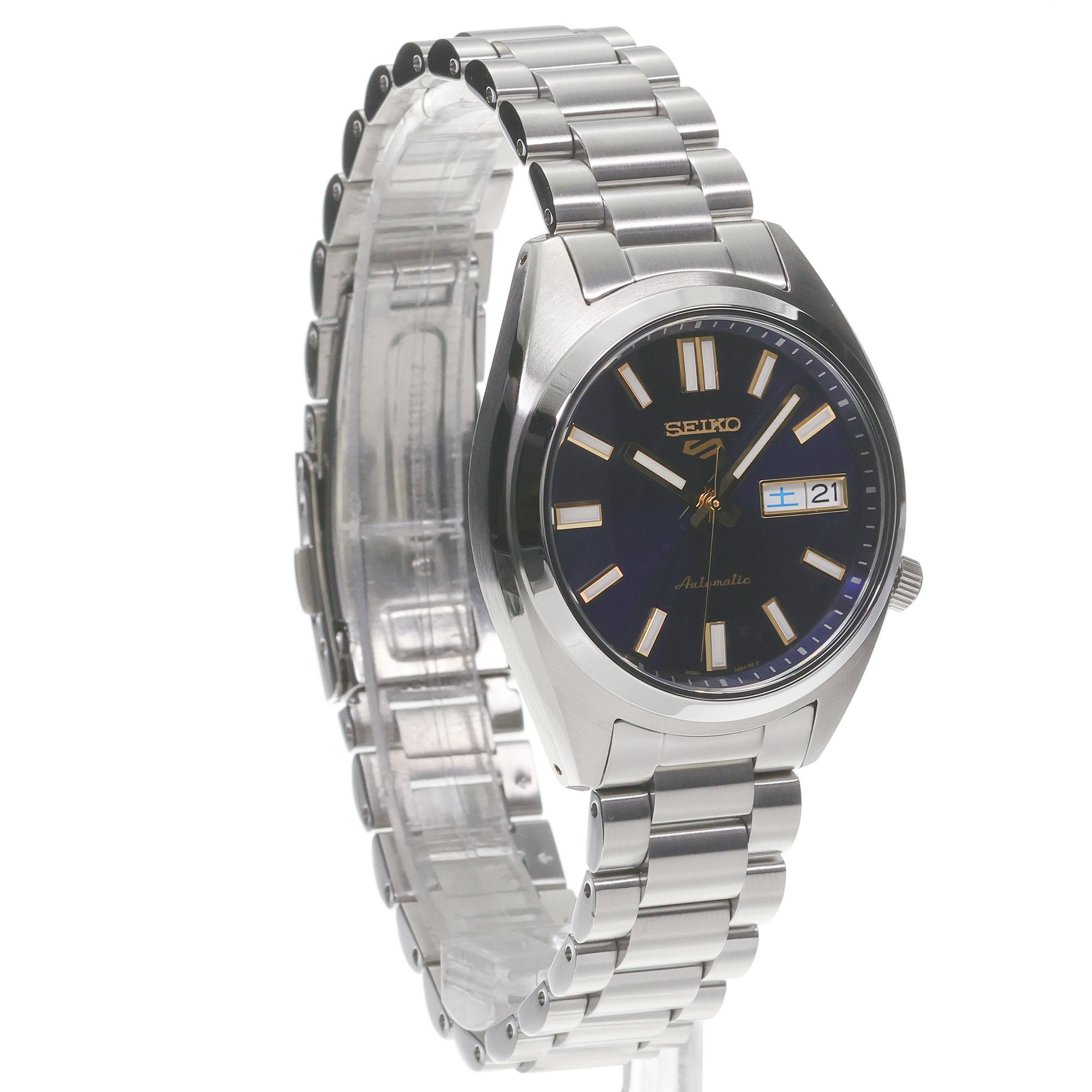 Seiko SRPL55K1 zegarek srebrny klasyczny Sports Automat bransoleta - miniatura 3