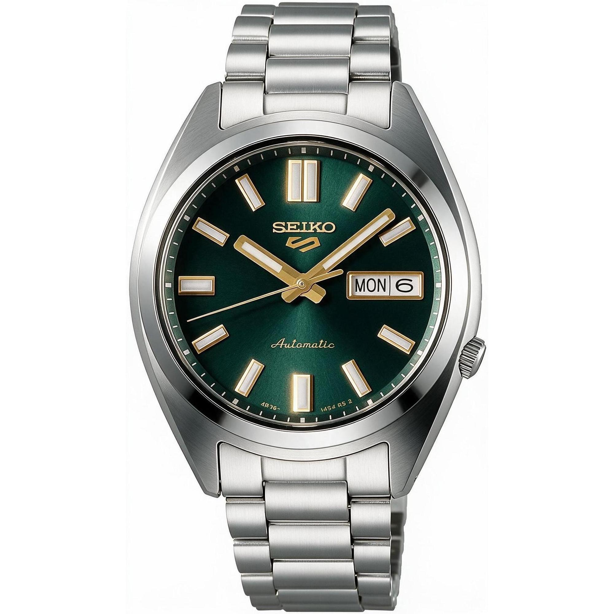 Seiko SRPL57K1 Sports Automat 5 Sports Automatic SNXS Series Green Tie zegarek męski klasyczny mineralne utwardzane - miniatura 4