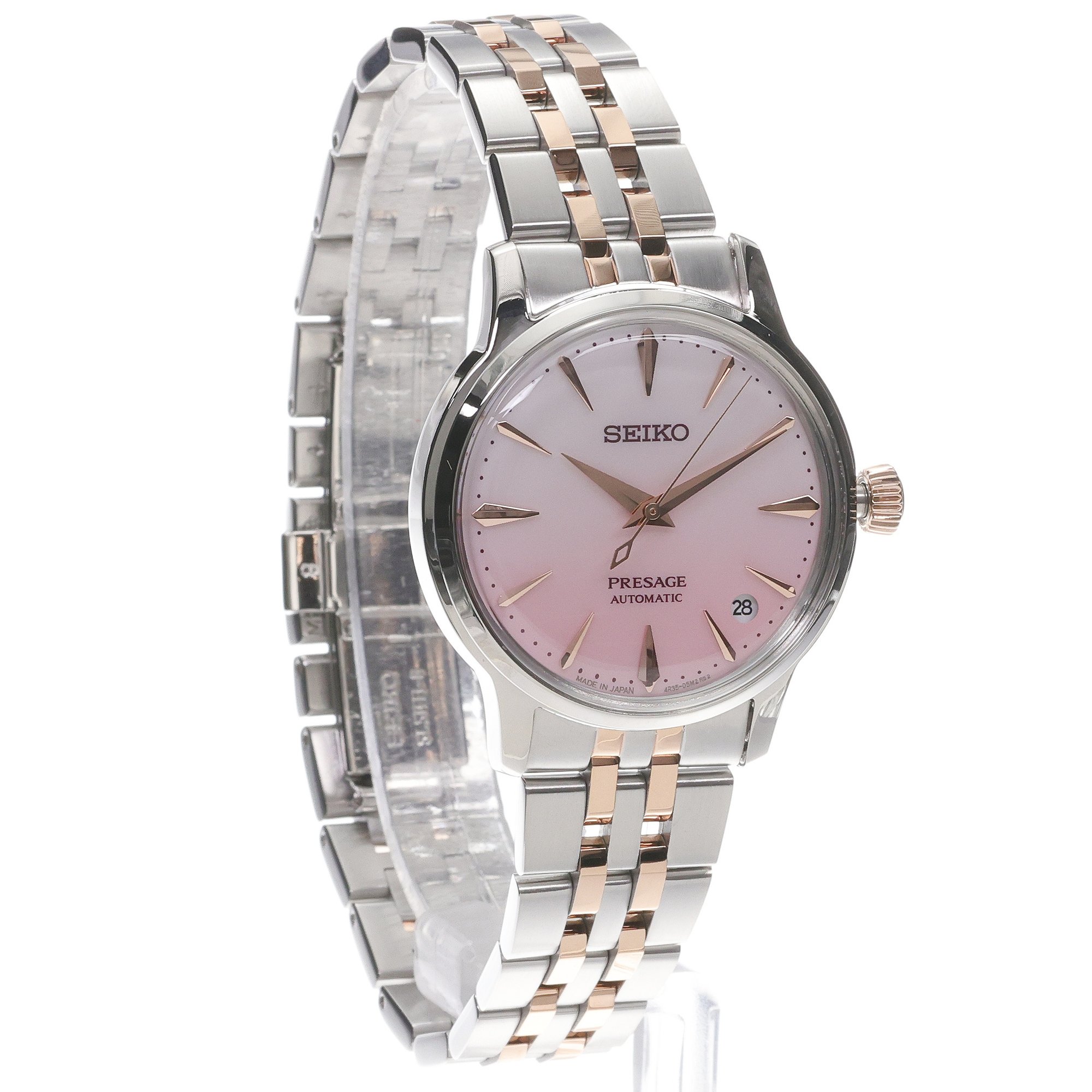 Seiko SRPM06J1 Presage Cocktail Time Sakura Aviation Presage klasyczny zegarek srebrny - miniatura 3