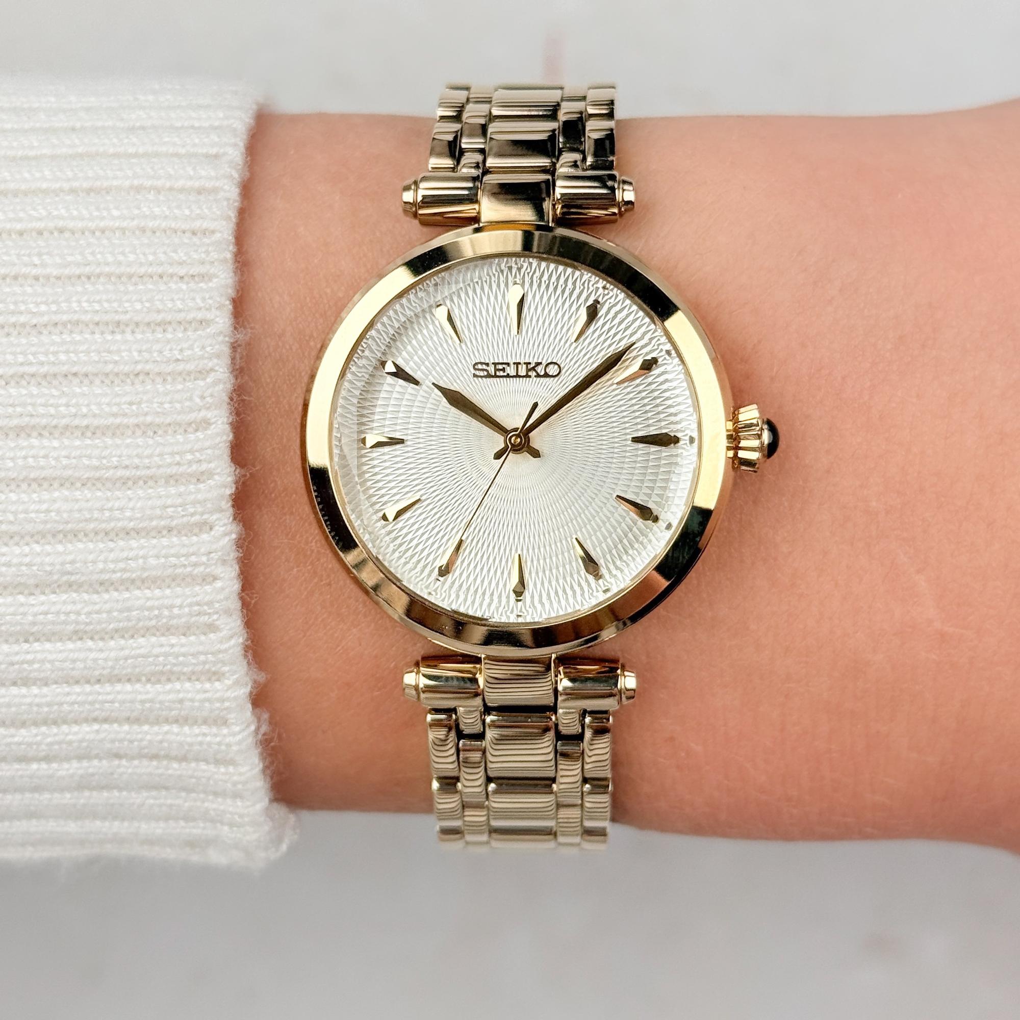 Seiko SRZ554P1 zegarek złoty klasyczny Classic bransoleta - miniatura 5