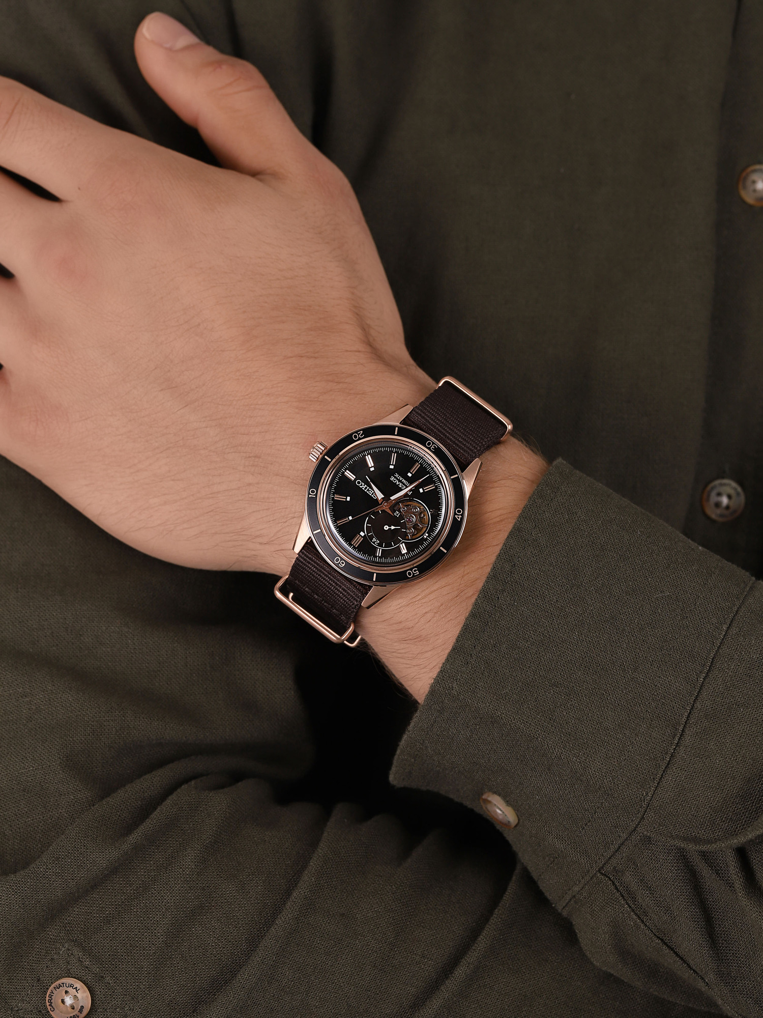 Seiko SSA426J1 męski zegarek Presage pasek - miniatura 3
