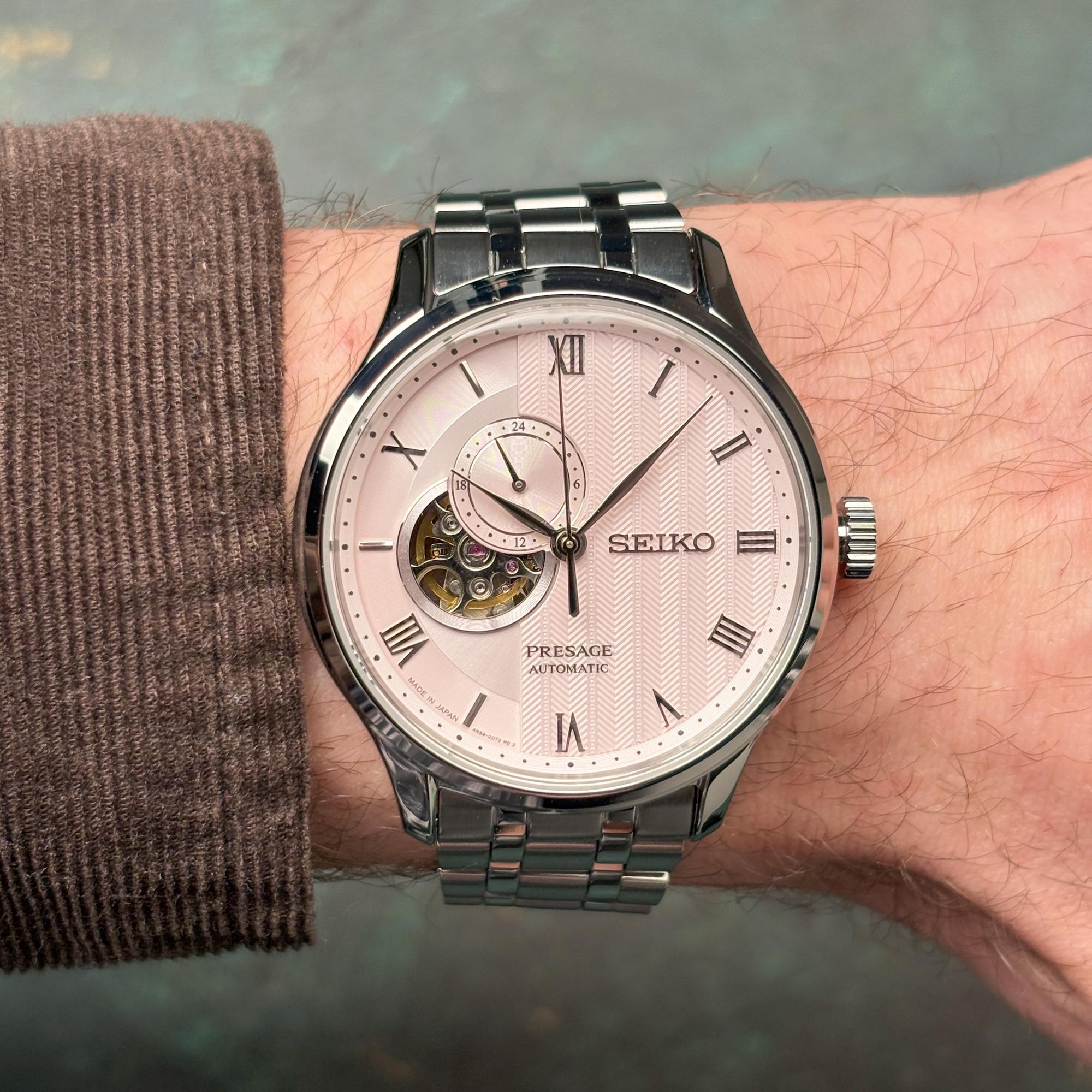 Seiko SSA465J1 Automatic Presage Zen Garden Kyoto Cherry Blossom zegarek męski luksusowy szafirowe - miniatura 8