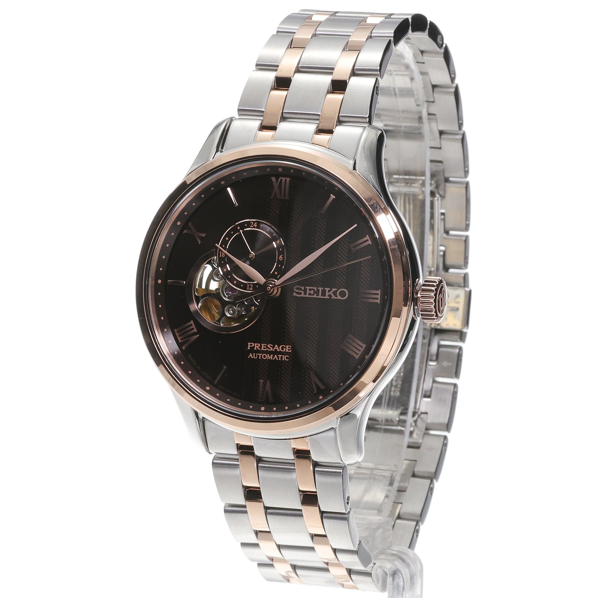 Seiko SSA466J1 Automatic Automatic Open Heart zegarek męski klasyczny szafirowe