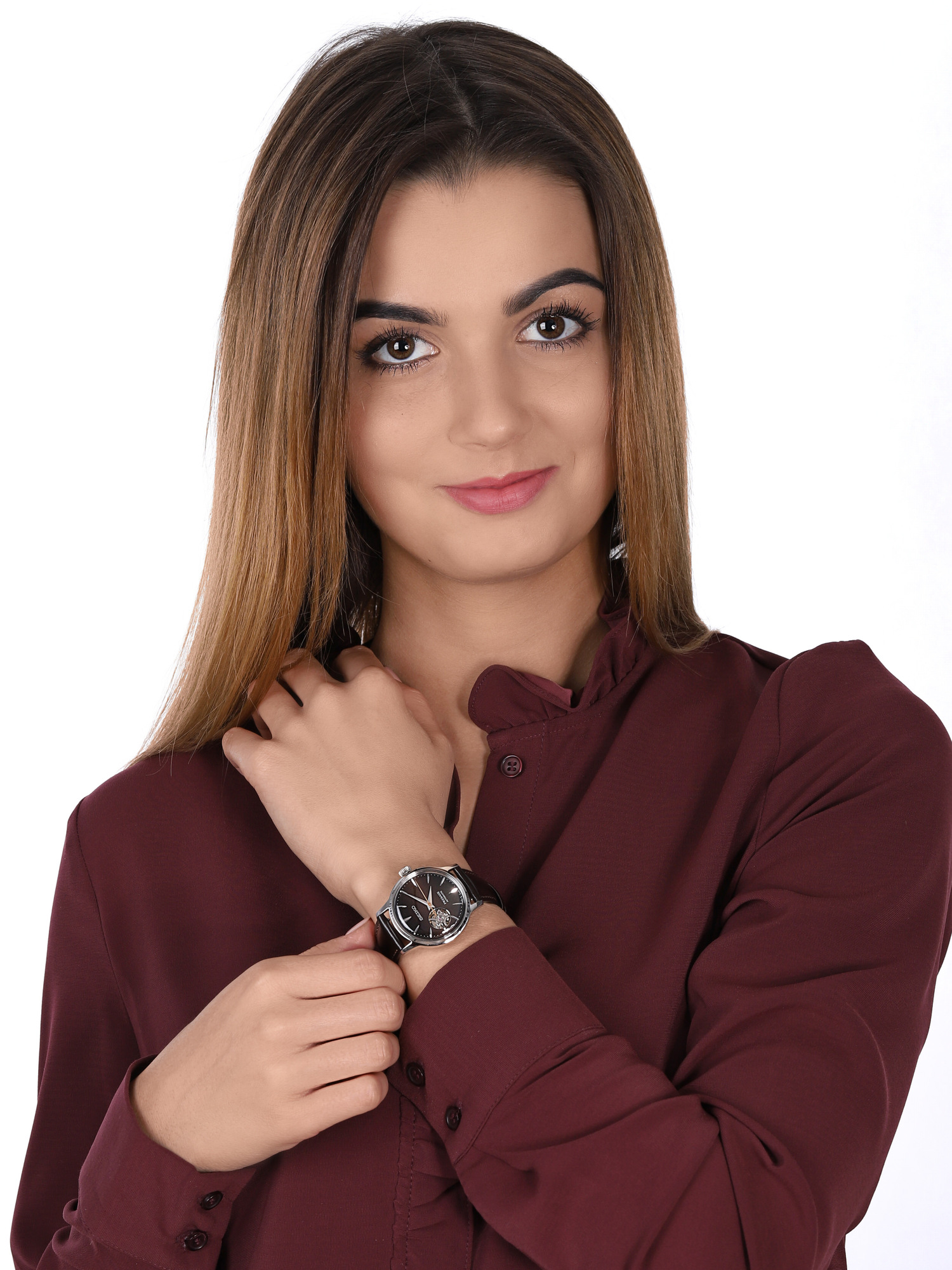Seiko SSA783J1 zegarek srebrny klasyczny Presage pasek