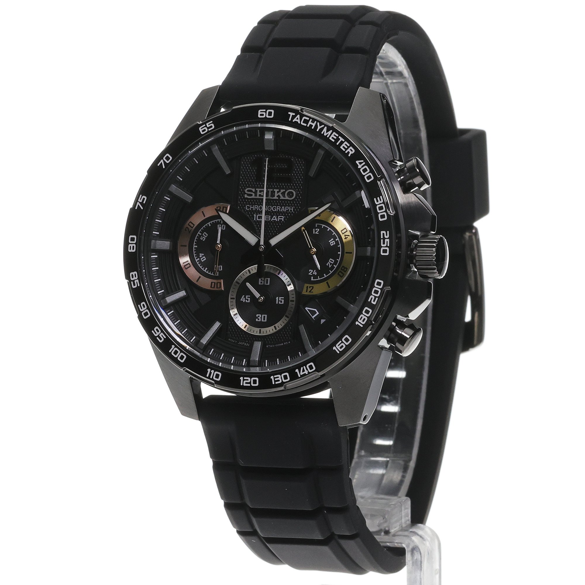 Seiko SSB349P1 Chronograph Tachymeter Quartz 100m Chronograph sportowy zegarek szary