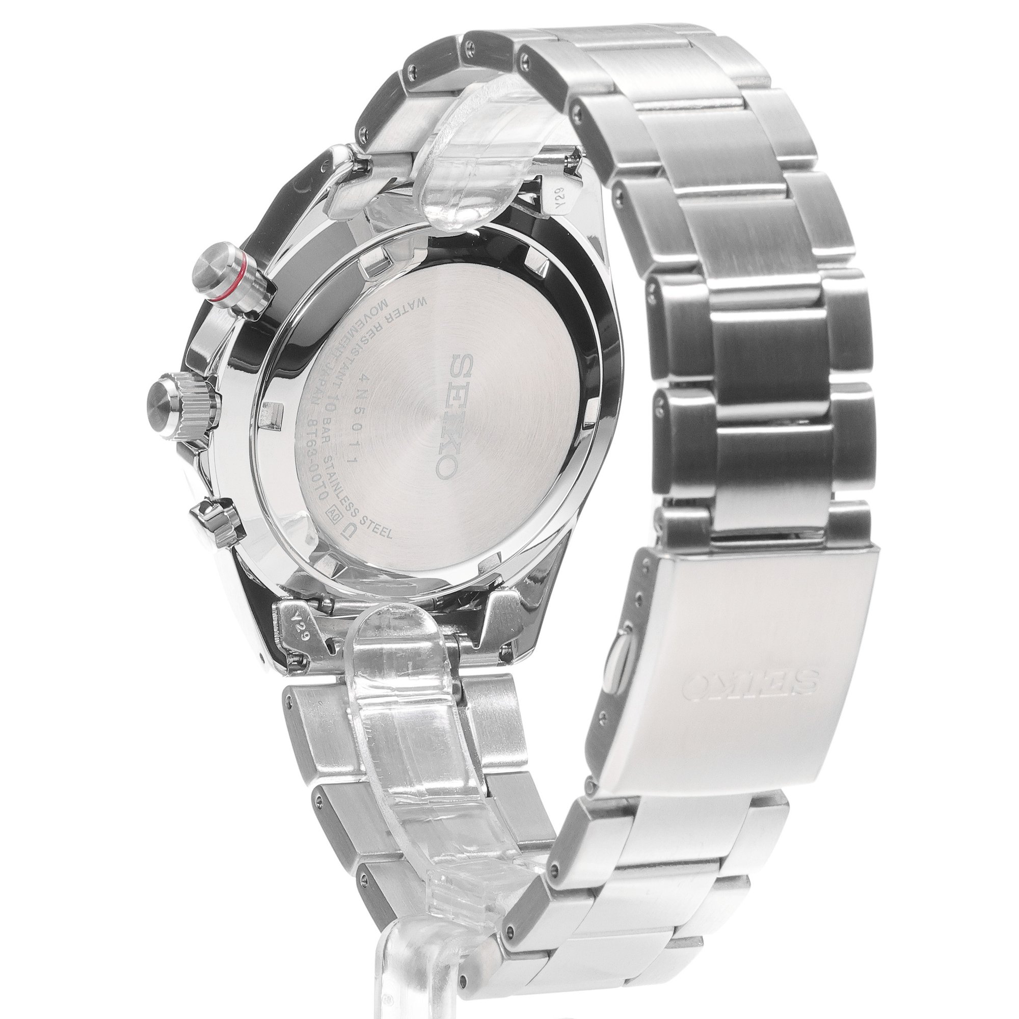 Seiko SSB407P1 zegarek srebrny sportowy Chronograph bransoleta - miniatura 4