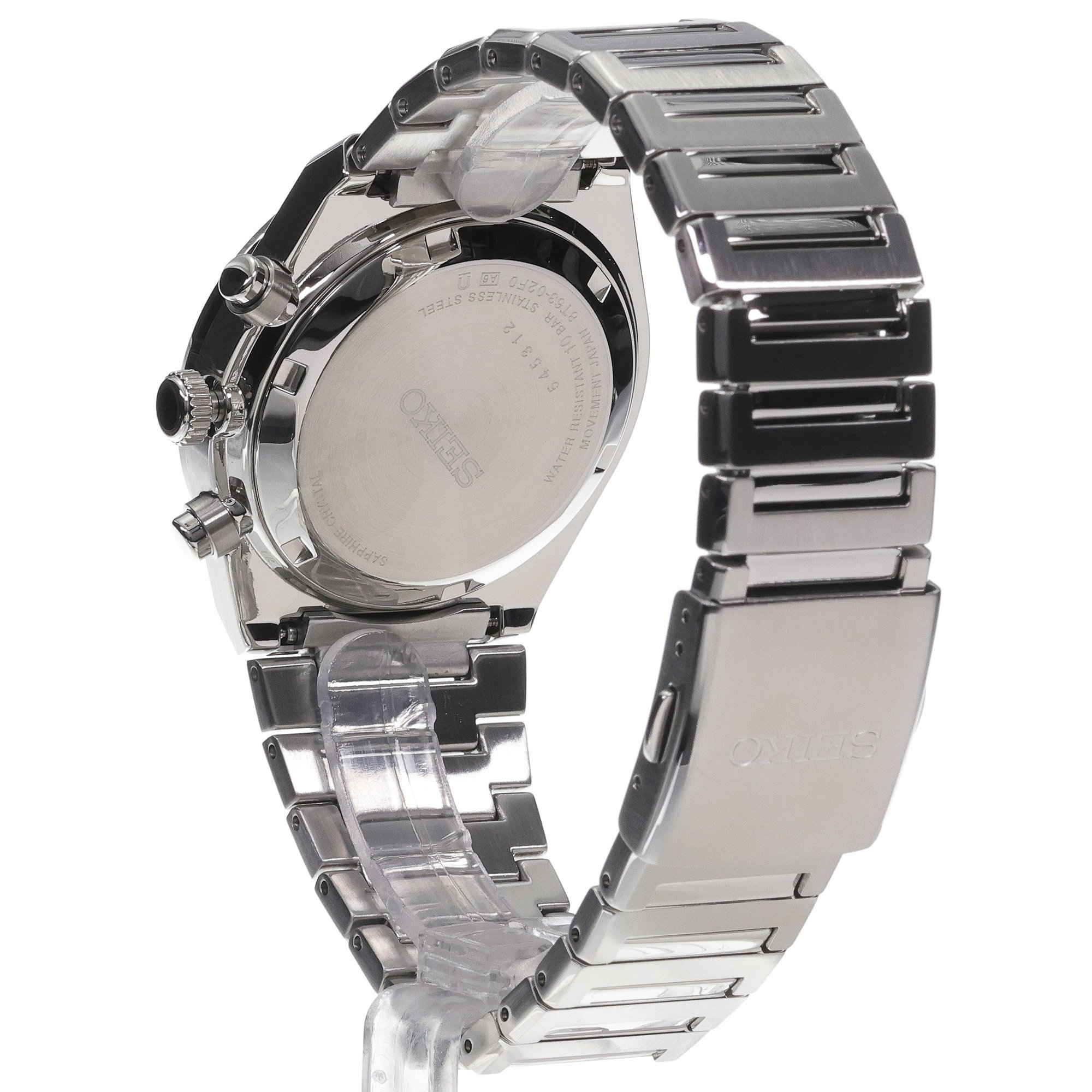 Seiko SSB459P1 zegarek srebrny sportowy Chronograph bransoleta