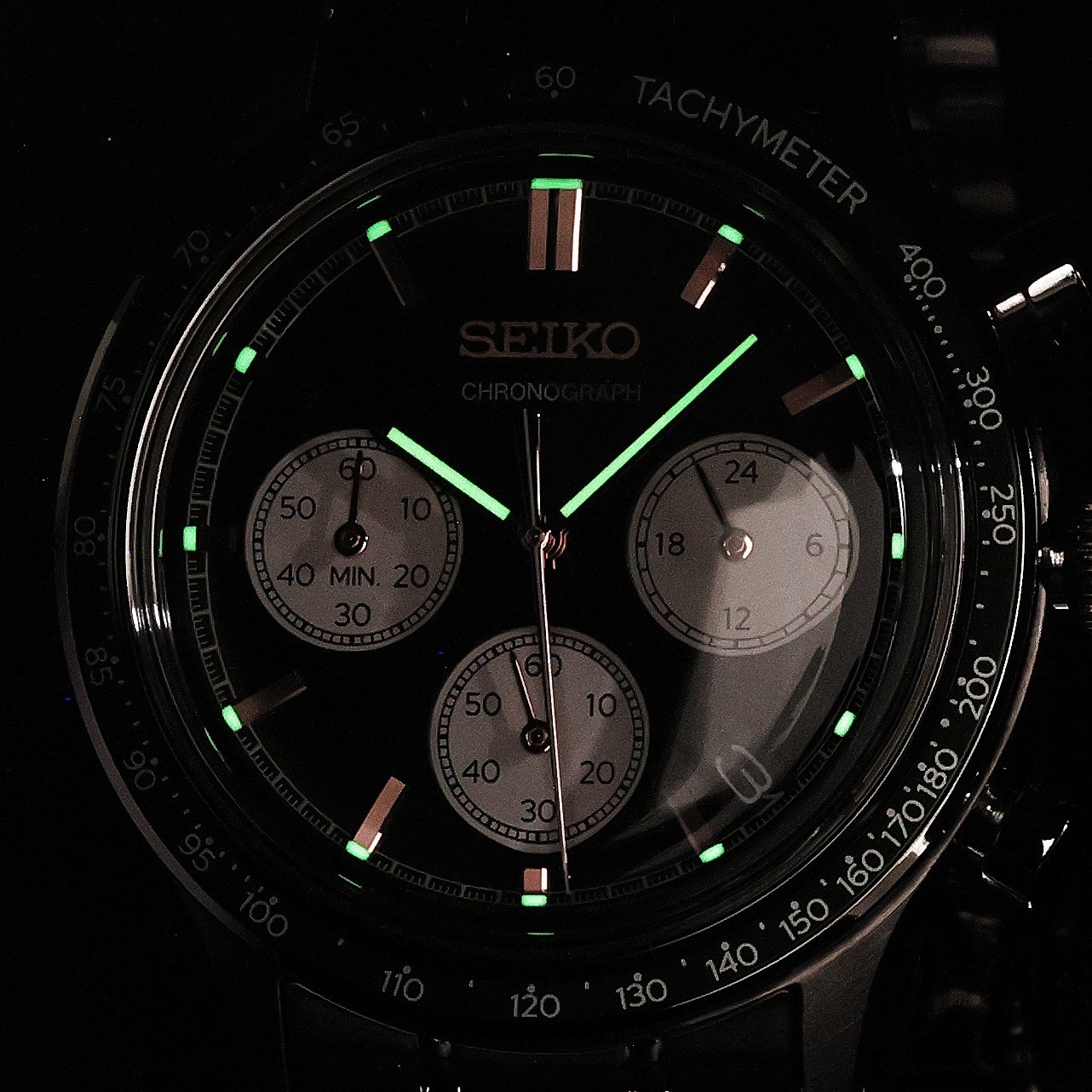 Seiko SSB481P1 zegarek srebrny sportowy Chronograph bransoleta - miniatura 5