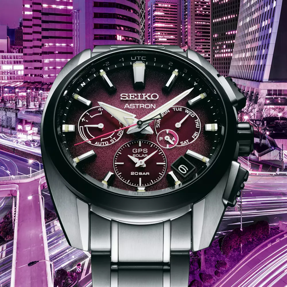 Seiko SSH101J1 zegarek srebrny sportowy Astron bransoleta - miniatura 2