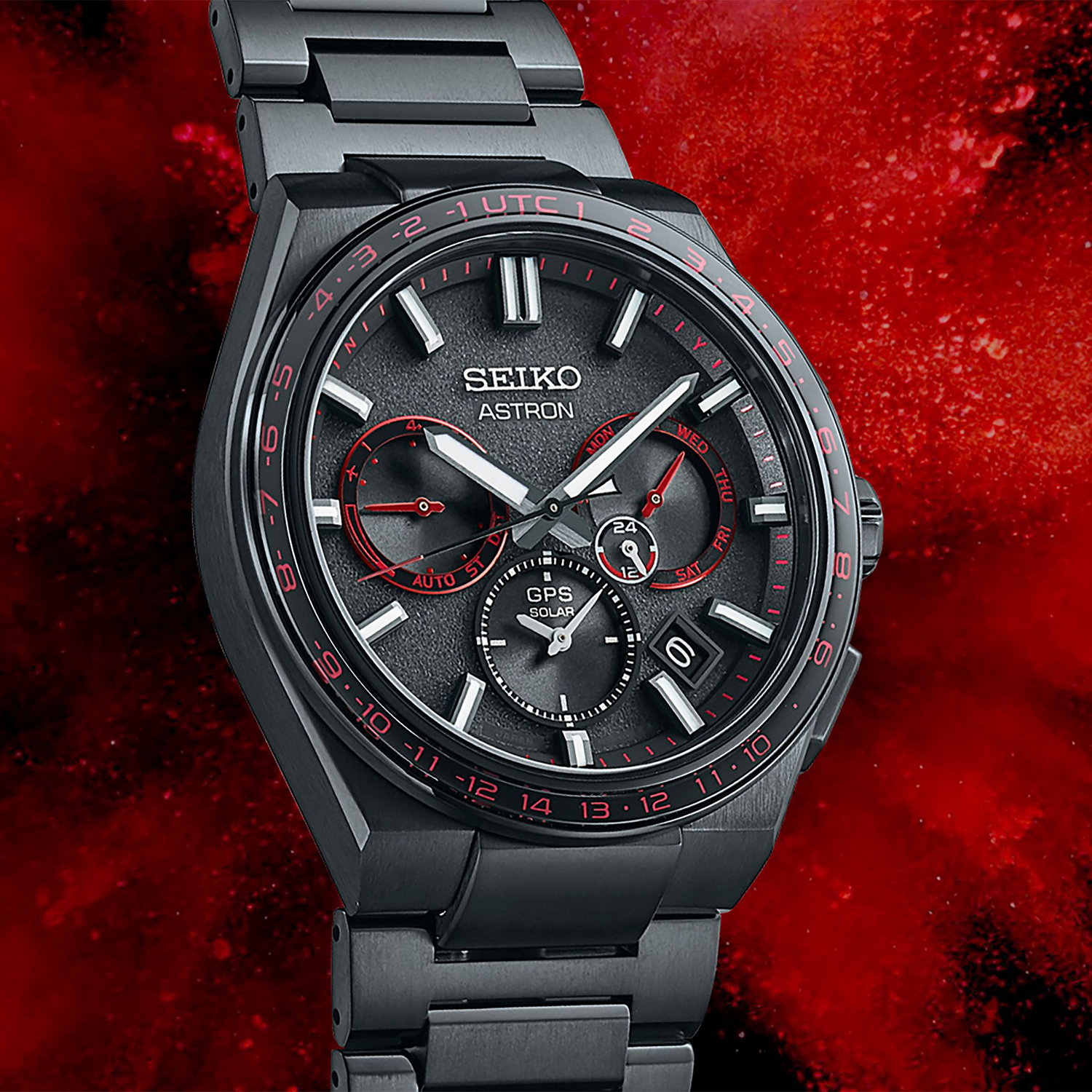 Seiko SSH137J1 zegarek męski Astron czarny