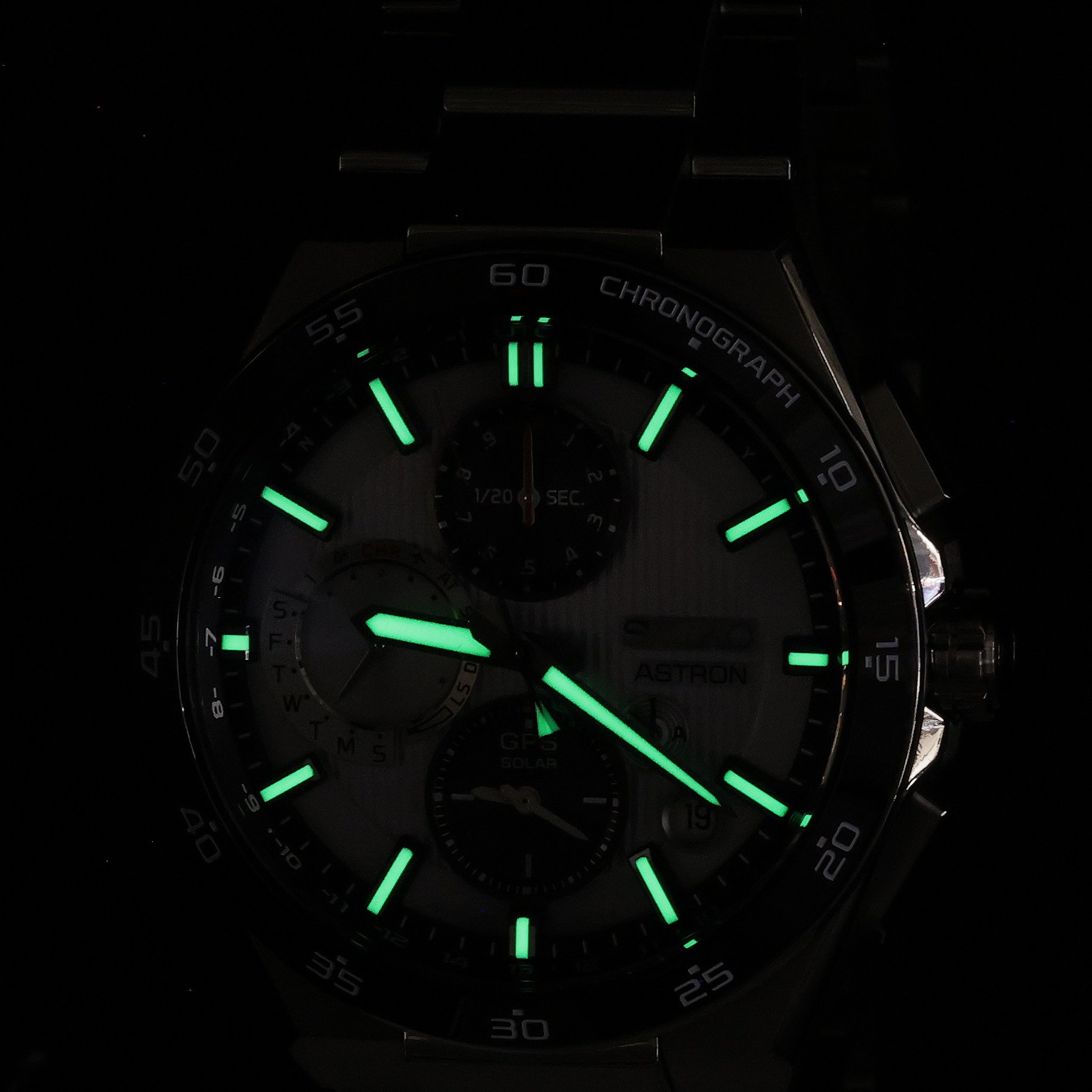 Seiko SSH153J1 Astron Astron GPS Solar Silvery Night 5X Chronograph Titanium zegarek męski sportowy szafirowe - miniatura 11