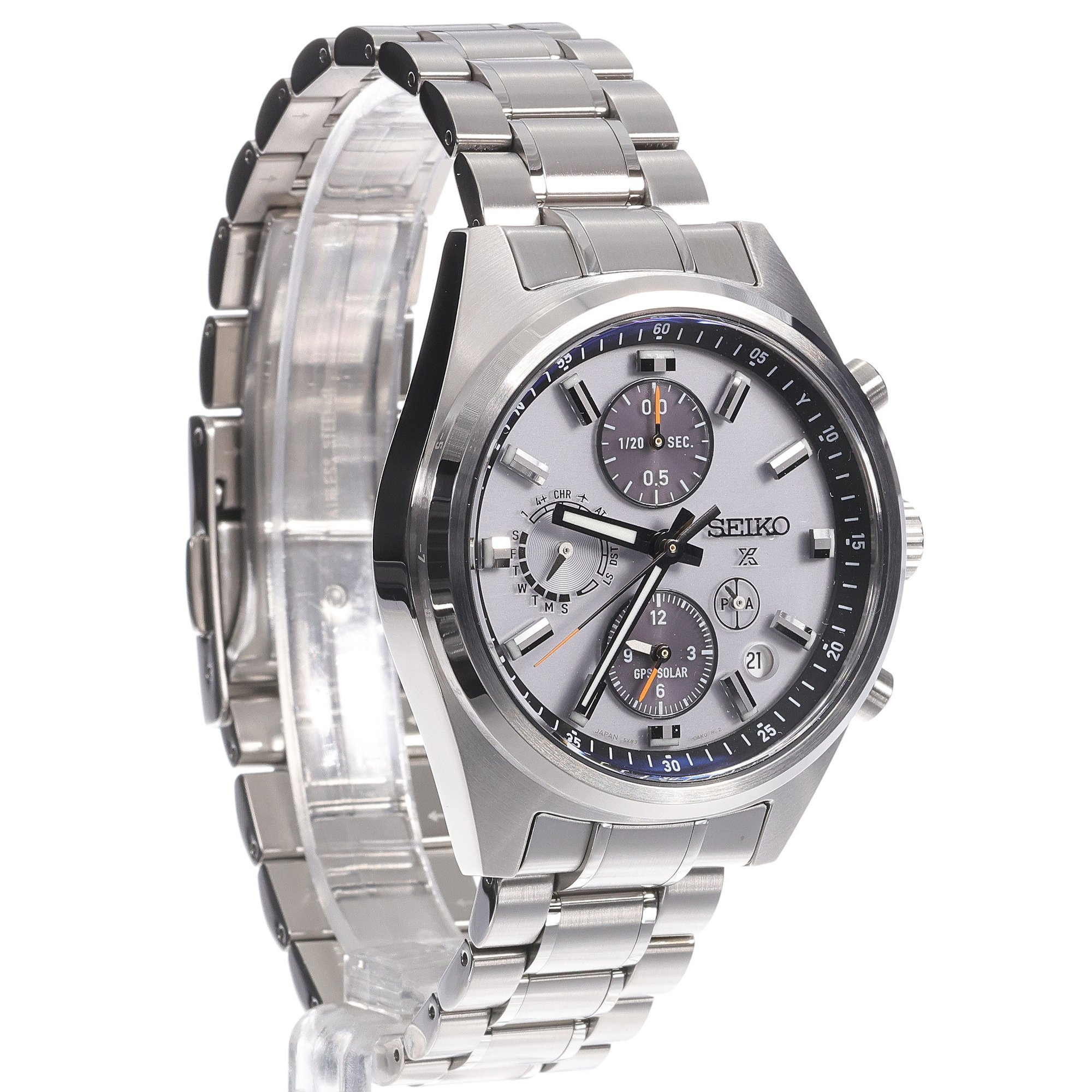 Seiko SSH165J1 zegarek srebrny sportowy Prospex bransoleta