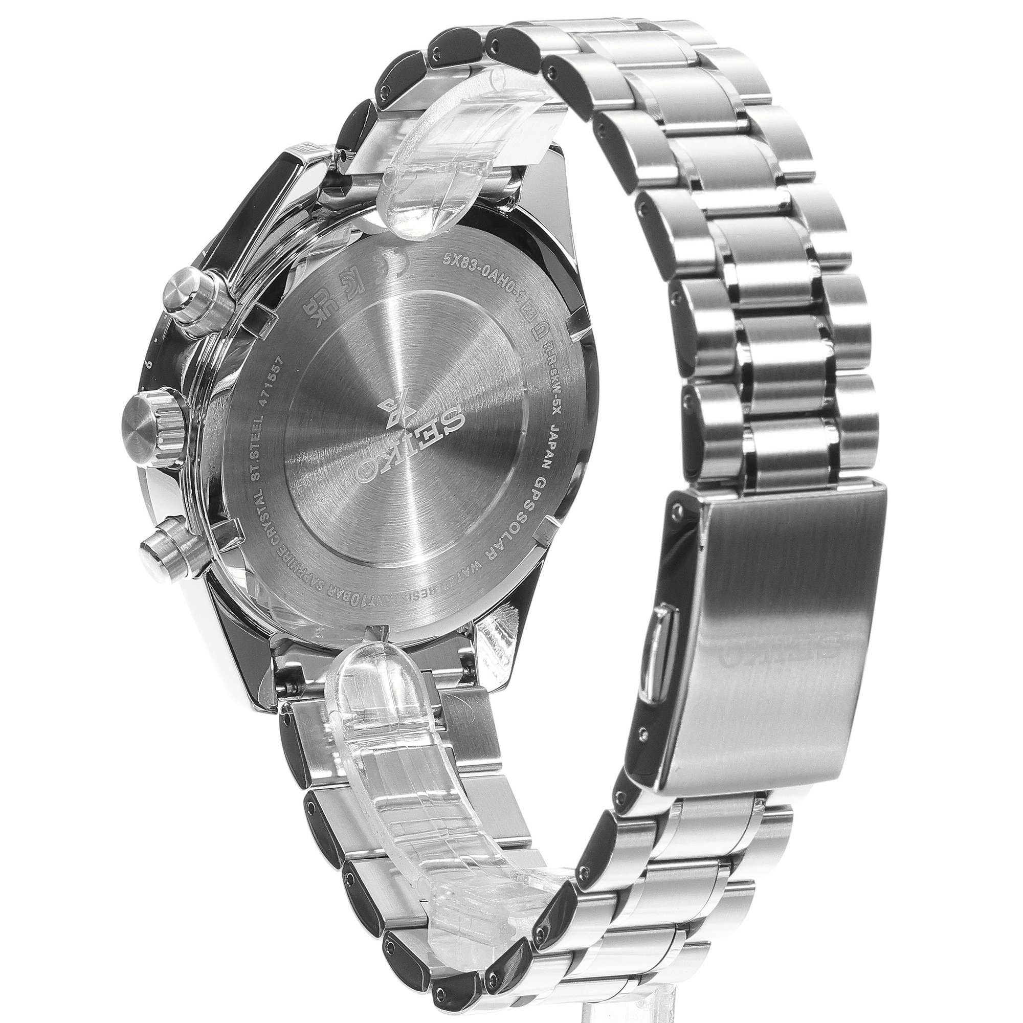 Seiko SSH167J1 Prospex GPS Solar Chronograph Speedtimer Black 42mm Prospex sportowy zegarek srebrny