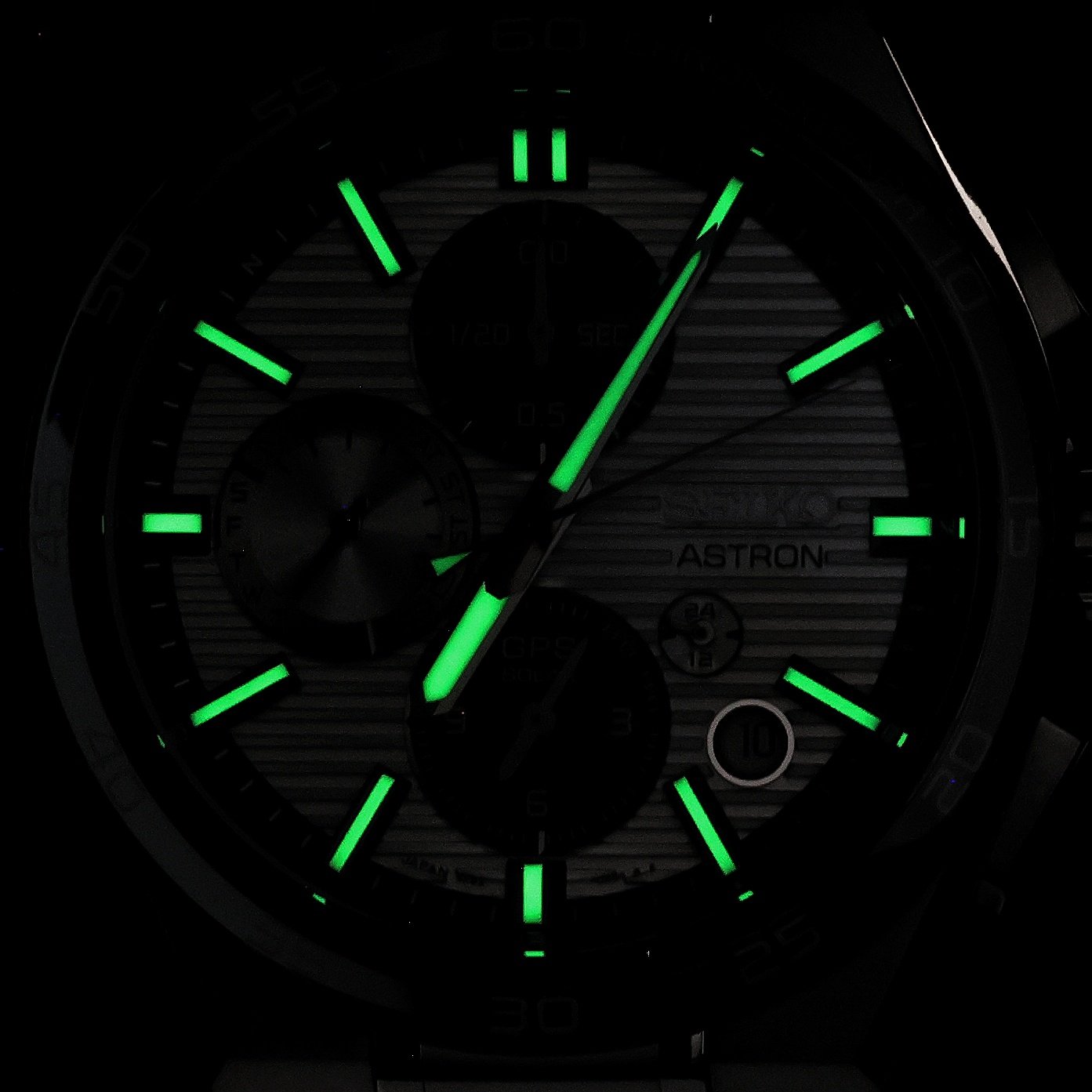 Seiko SSH177J1 Astron GPS Solar Dual-Time Chronograph Astron sportowy zegarek srebrny