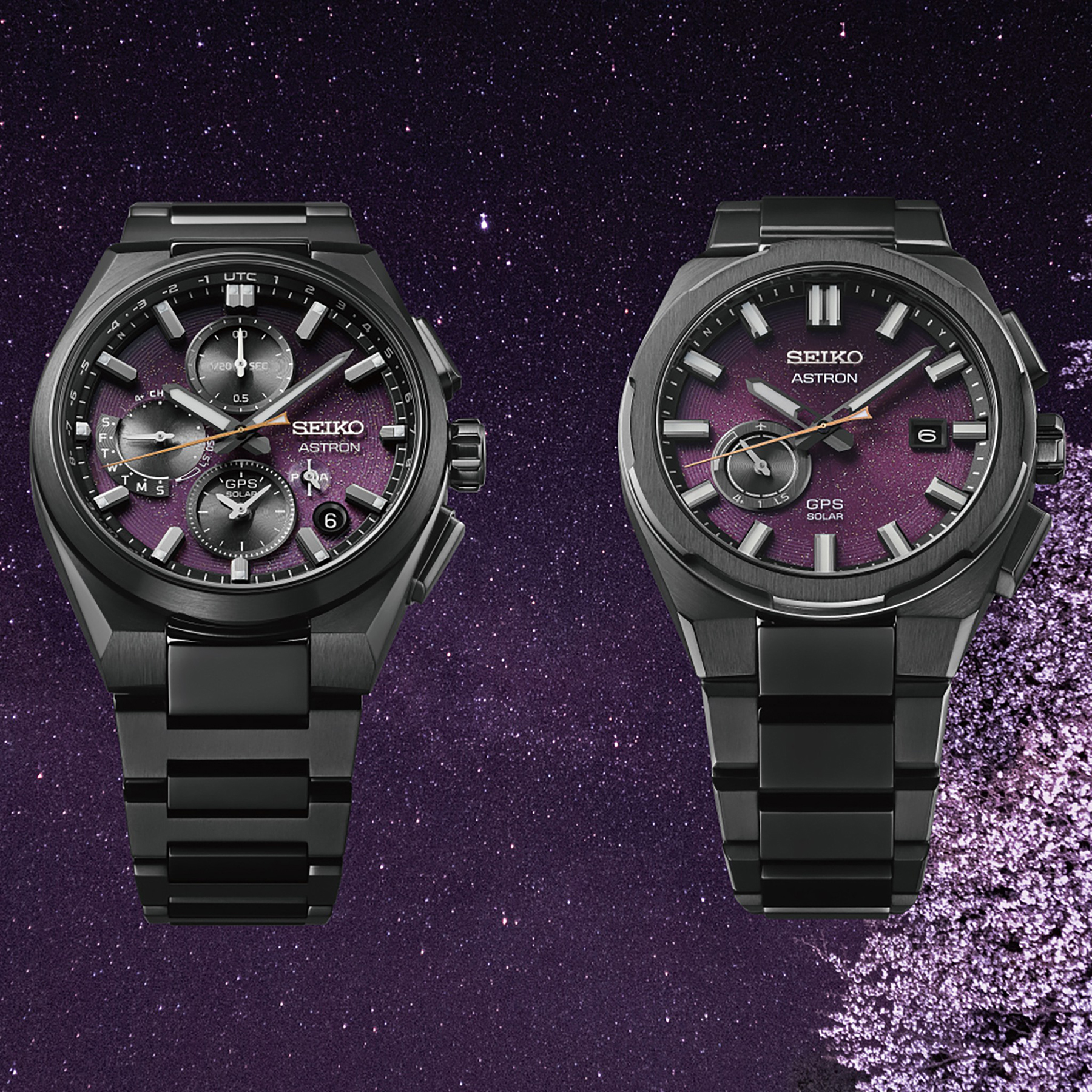 Seiko SSJ029J1 zegarek czarny sportowy Astron bransoleta