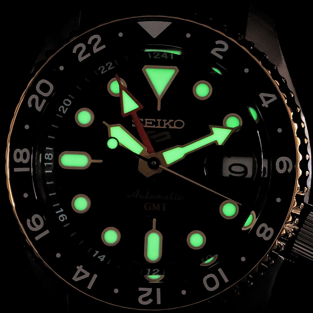 Seiko SSK036K1 5 Sports Automatic GMT Sports Automat sportowy zegarek srebrny