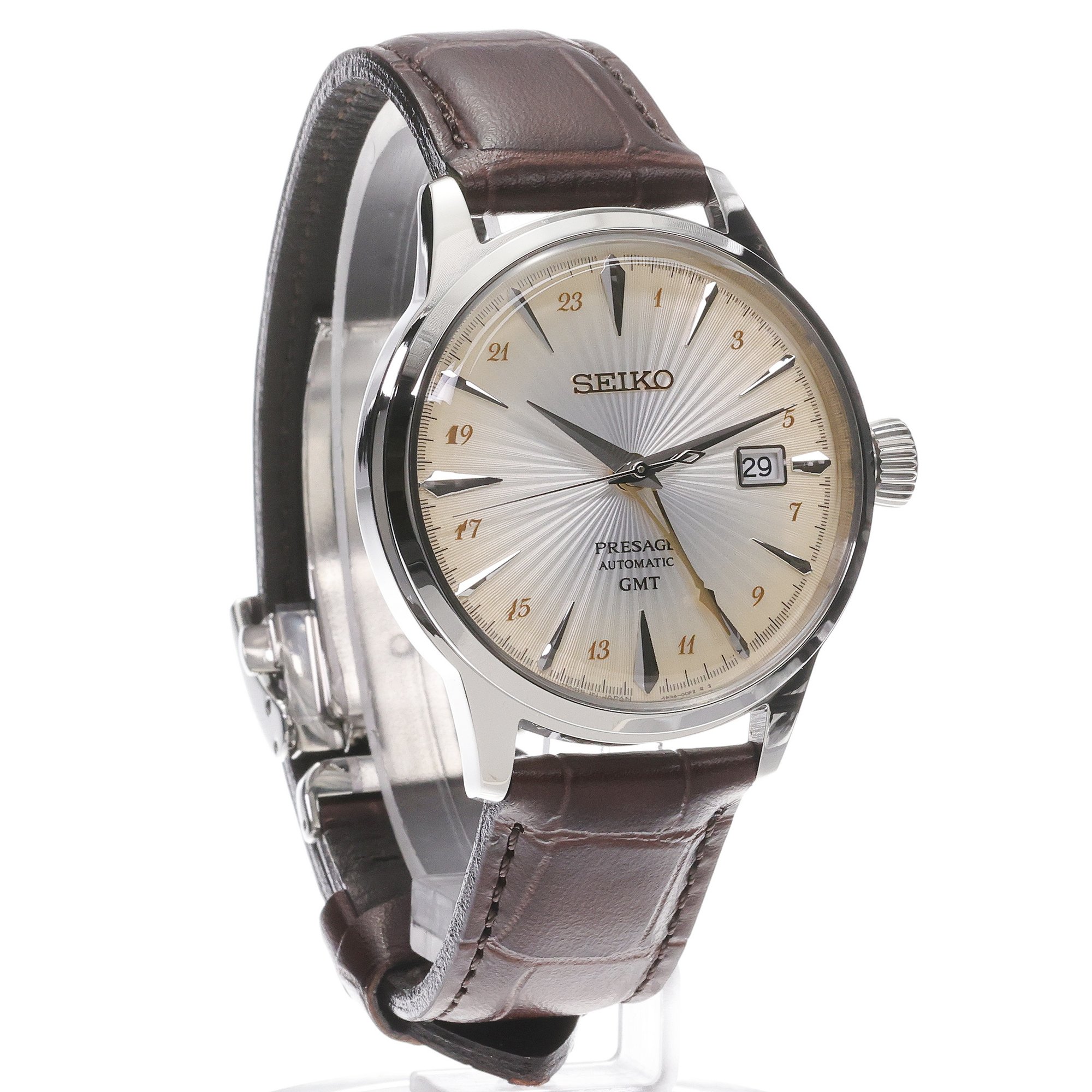 Seiko SSK041J1 zegarek srebrny klasyczny Presage pasek - miniatura 3