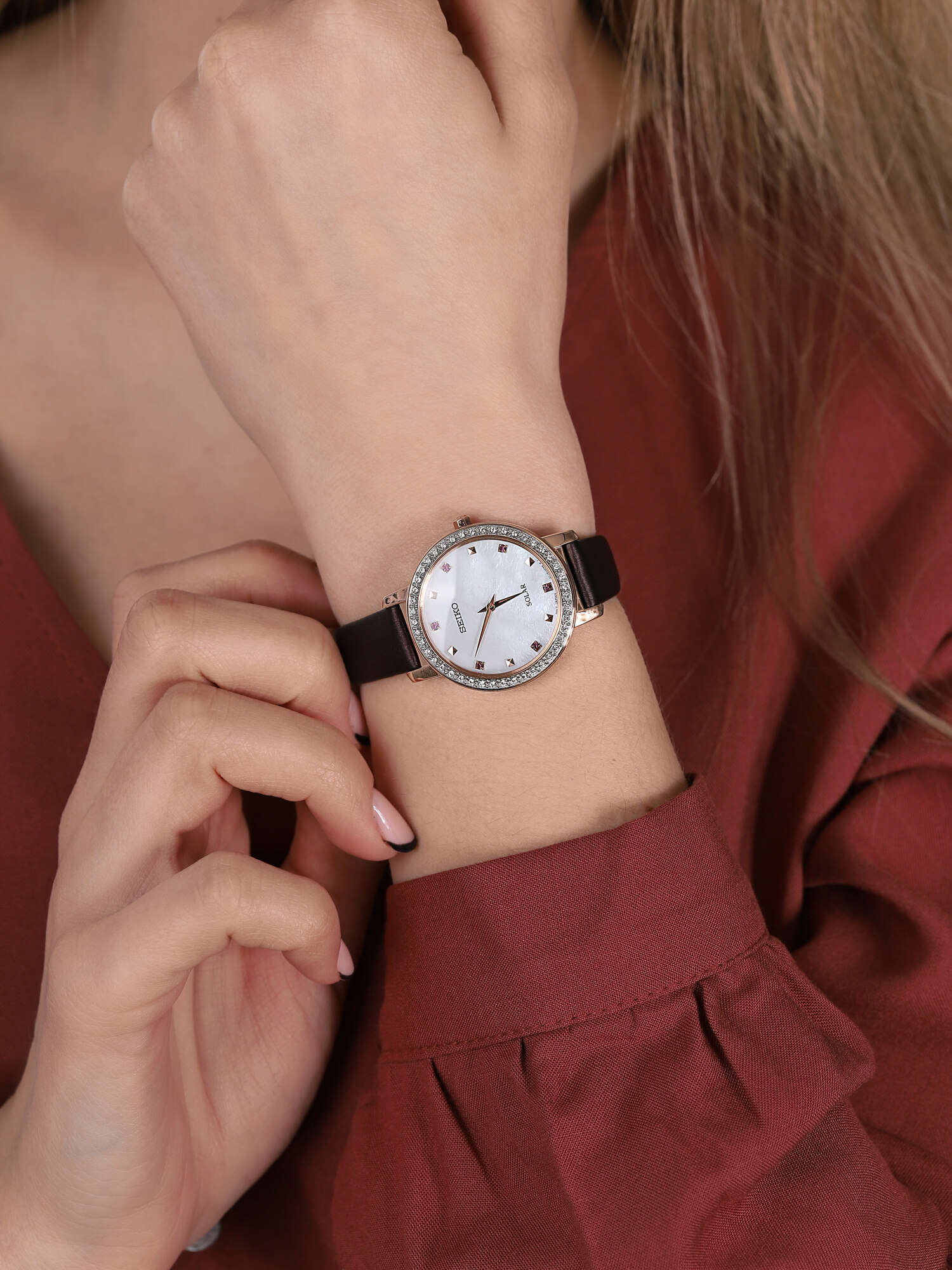 Seiko SUP450P1 Solar Lady zegarek klasyczny Solar - miniatura 3