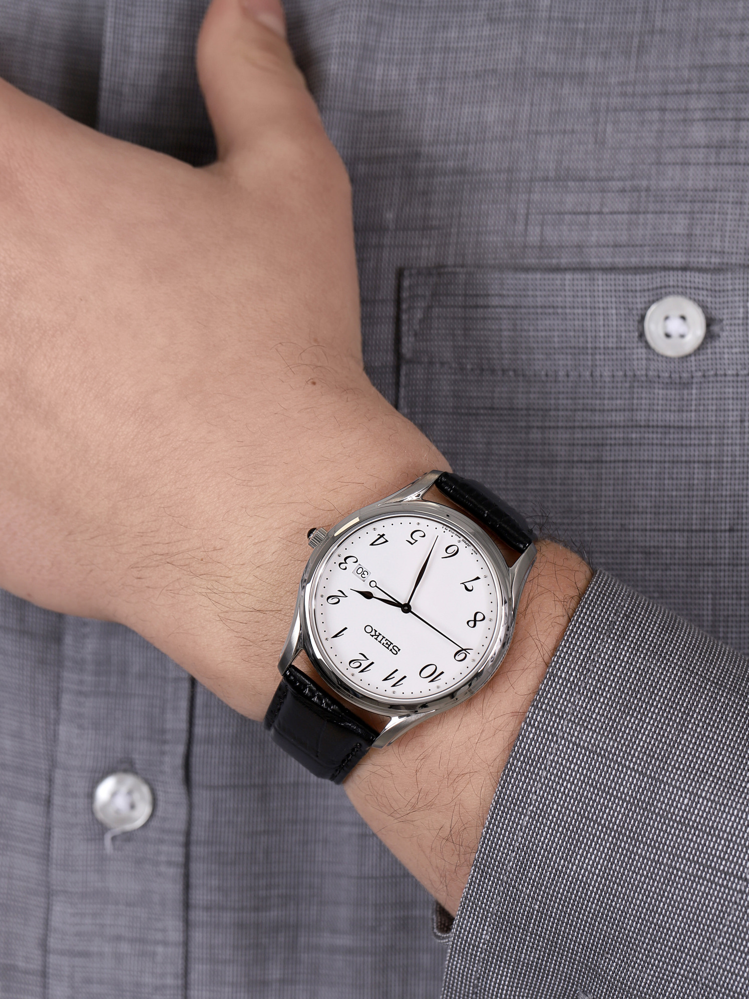 Seiko SUR303P1 męski zegarek Classic pasek - miniatura 3