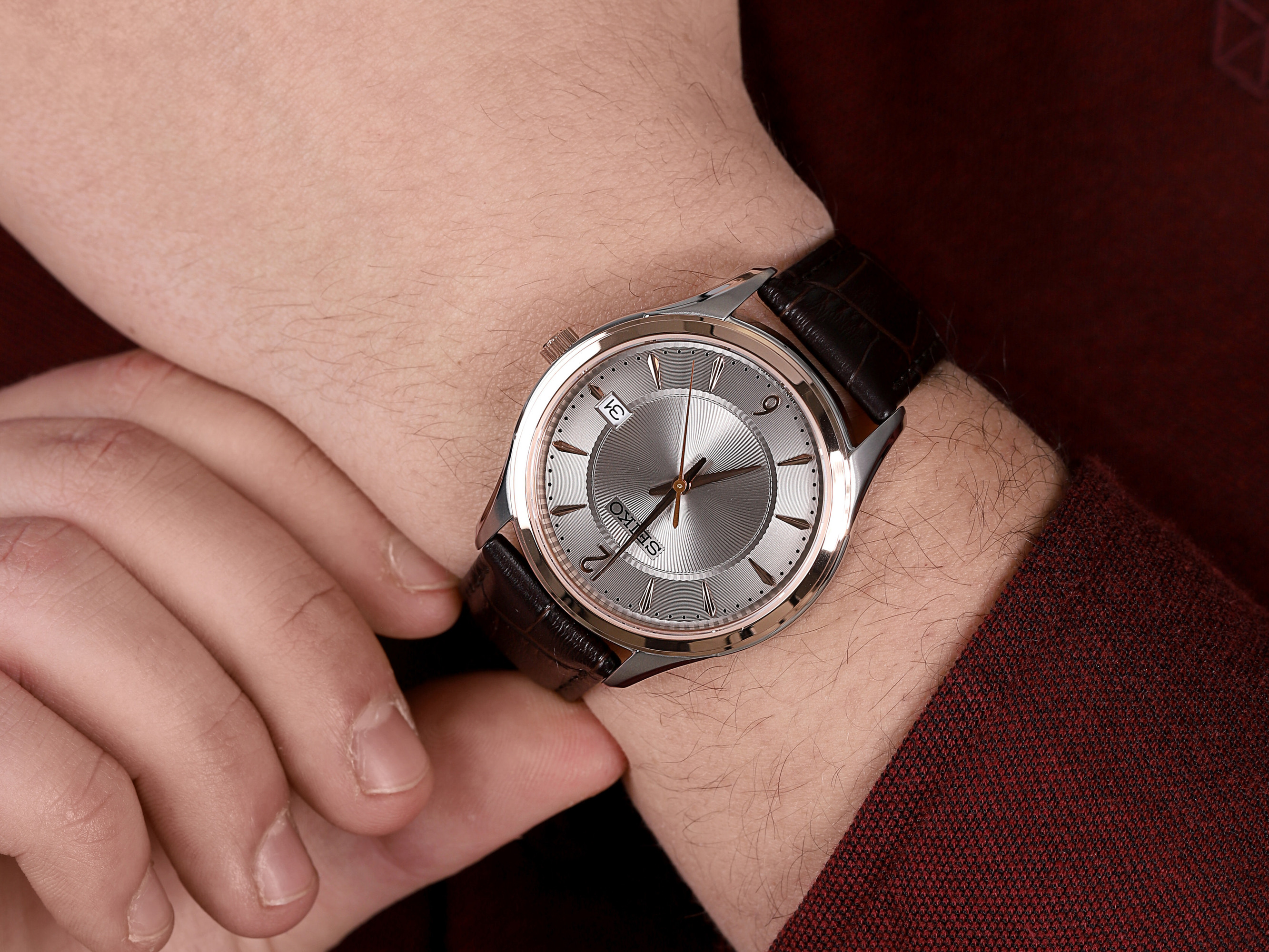 Seiko SUR422P1 męski zegarek Classic pasek - miniatura 4