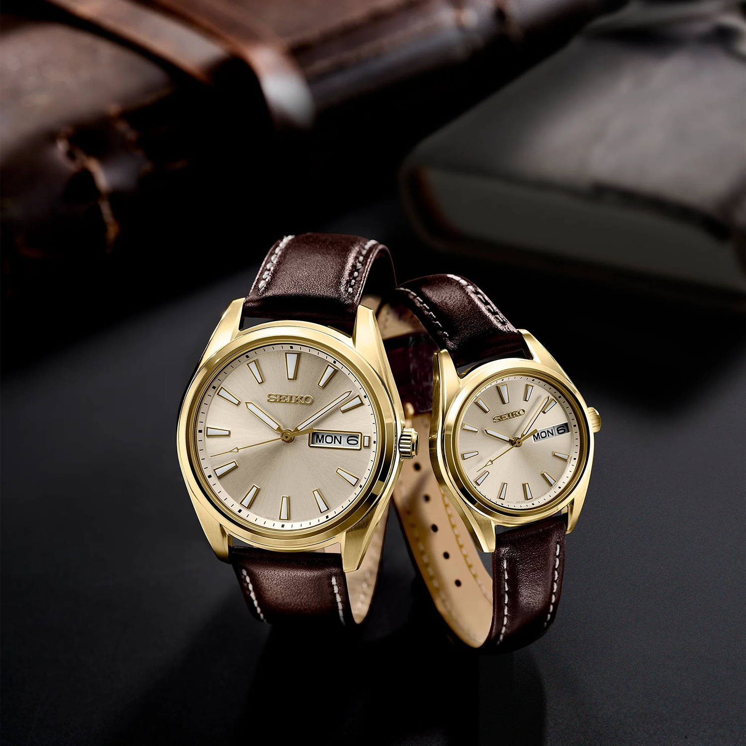 Seiko SUR456P1 zegarek złoty klasyczny Classic pasek - miniatura 5