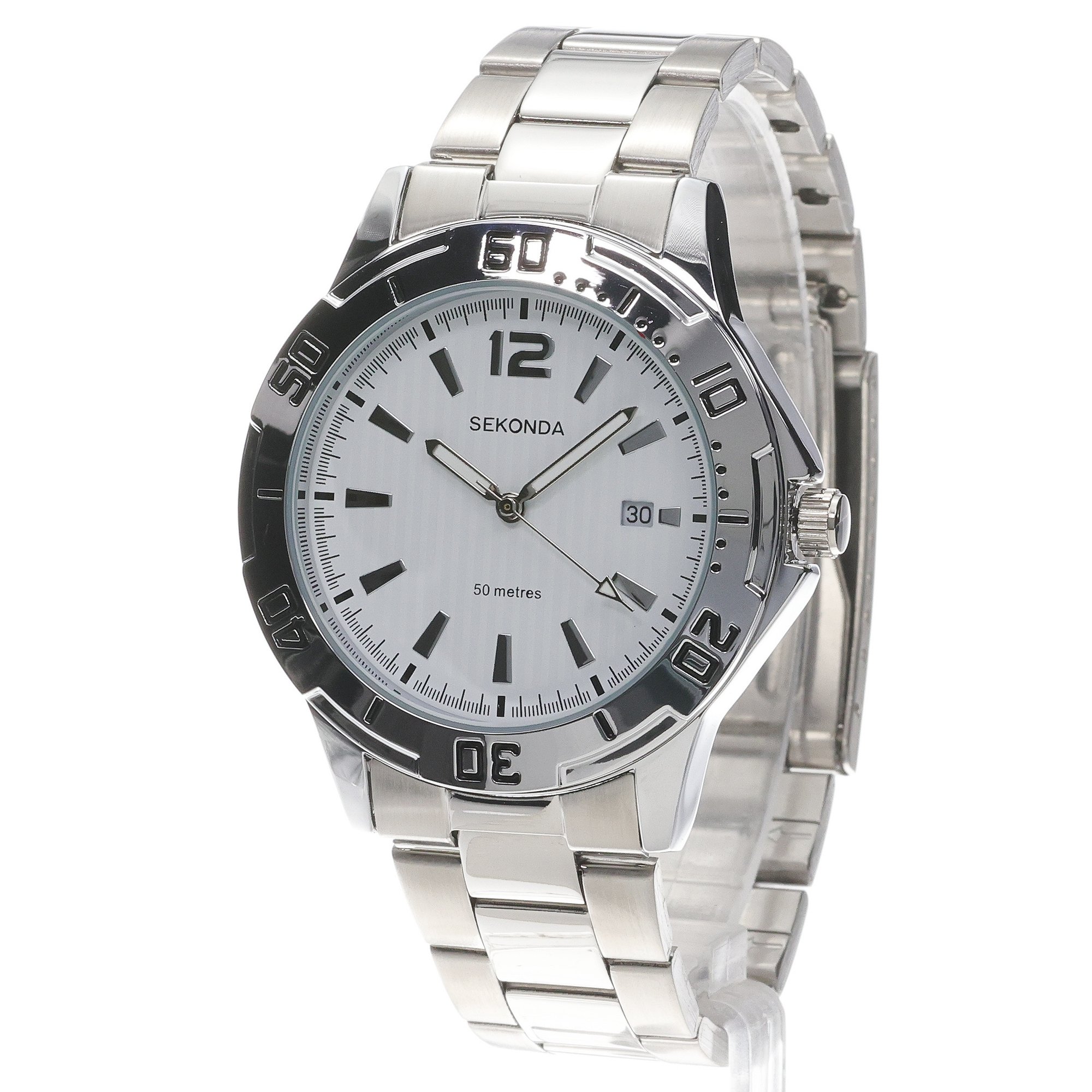 Sekonda 1169 zegarek srebrny klasyczny Classic bransoleta
