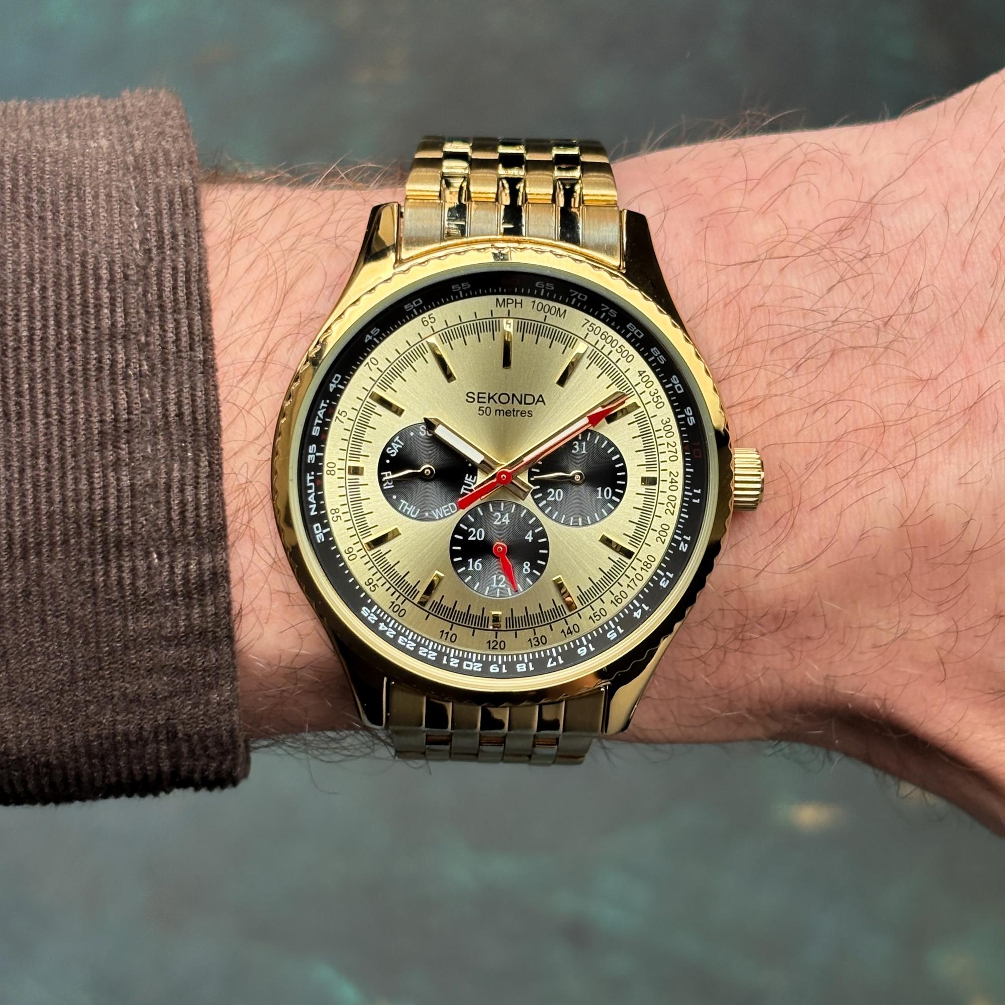 Sekonda 30040 zegarek męski elegancki Pilot bransoleta - miniatura 10
