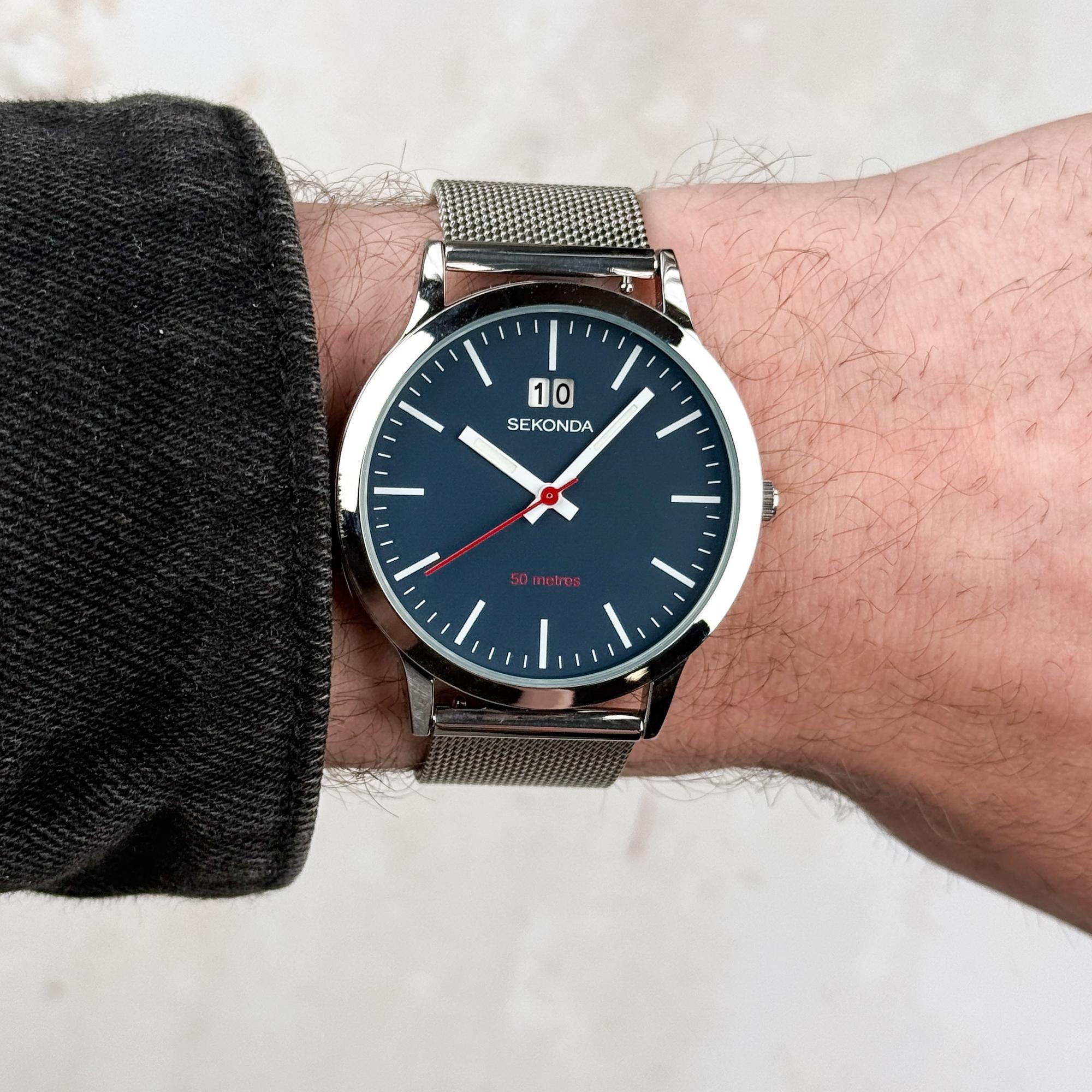 Sekonda 30046 Modern klasyczny zegarek srebrny