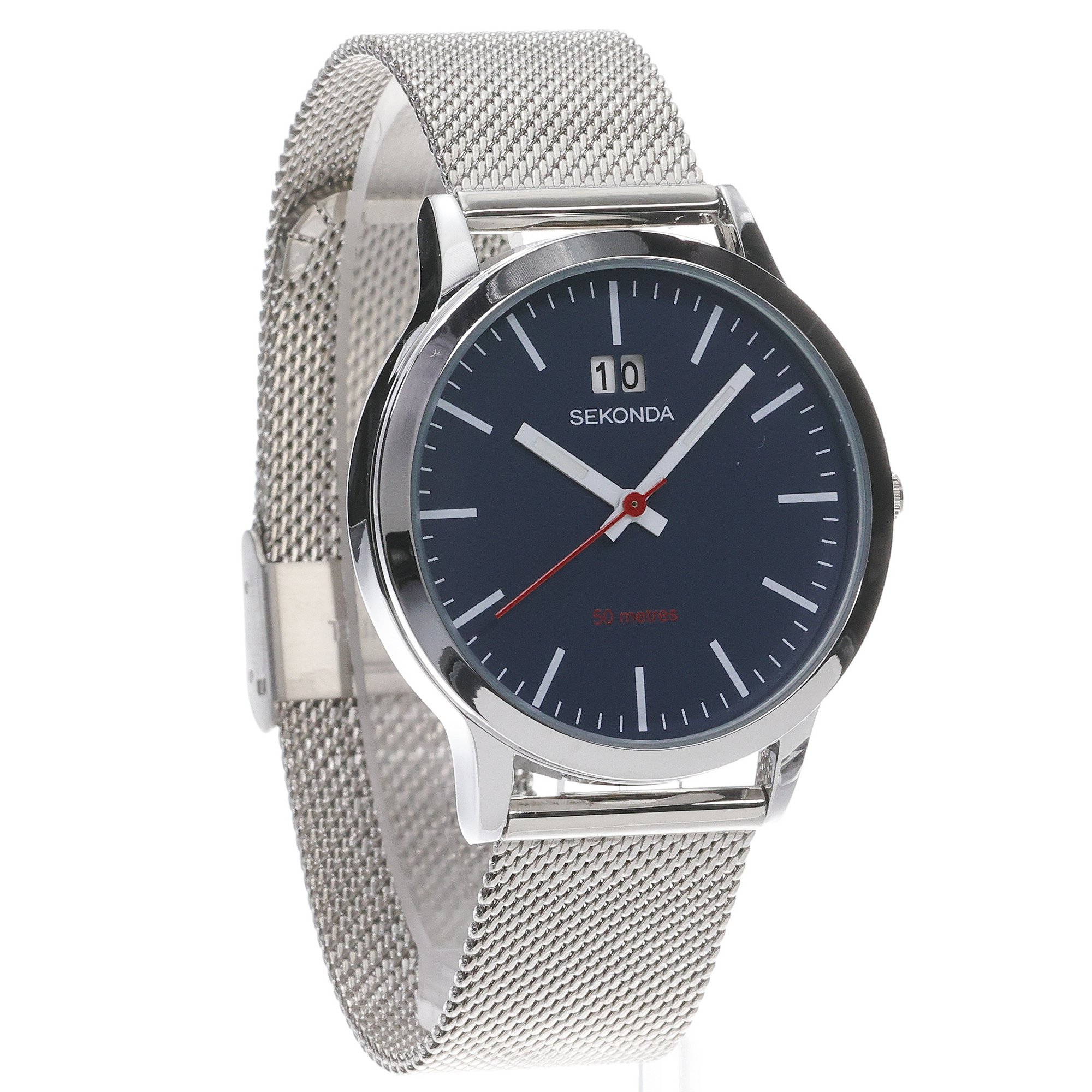 Sekonda 30046 zegarek srebrny klasyczny Modern bransoleta