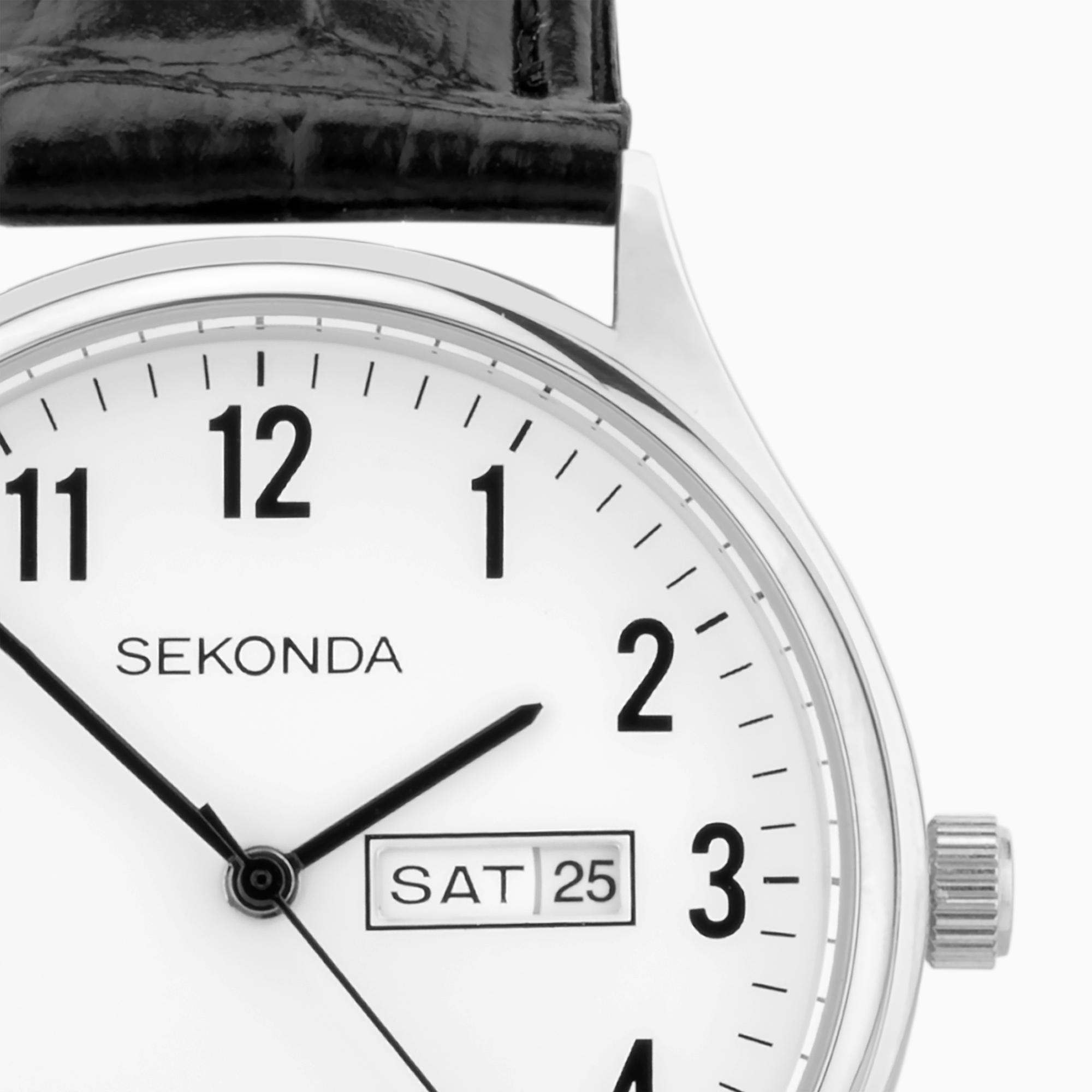 Sekonda 30121 zegarek srebrny klasyczny Classic pasek