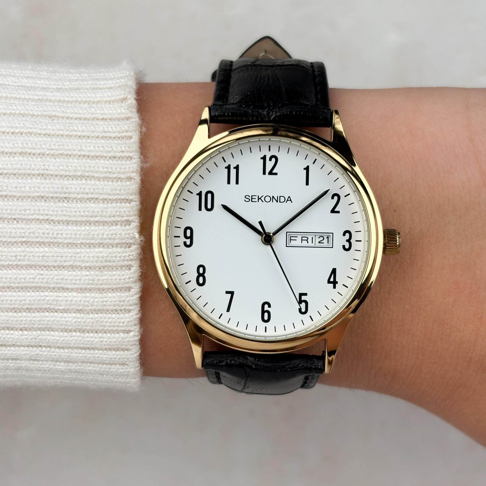 Sekonda 30123 Classic klasyczny zegarek złoty - miniatura 9