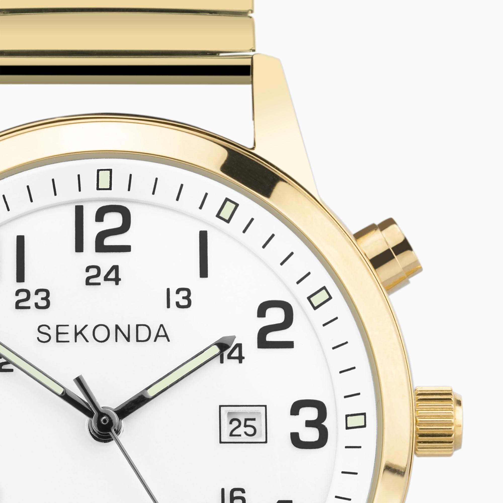 Sekonda 30128 zegarek złoty klasyczny Classic bransoleta