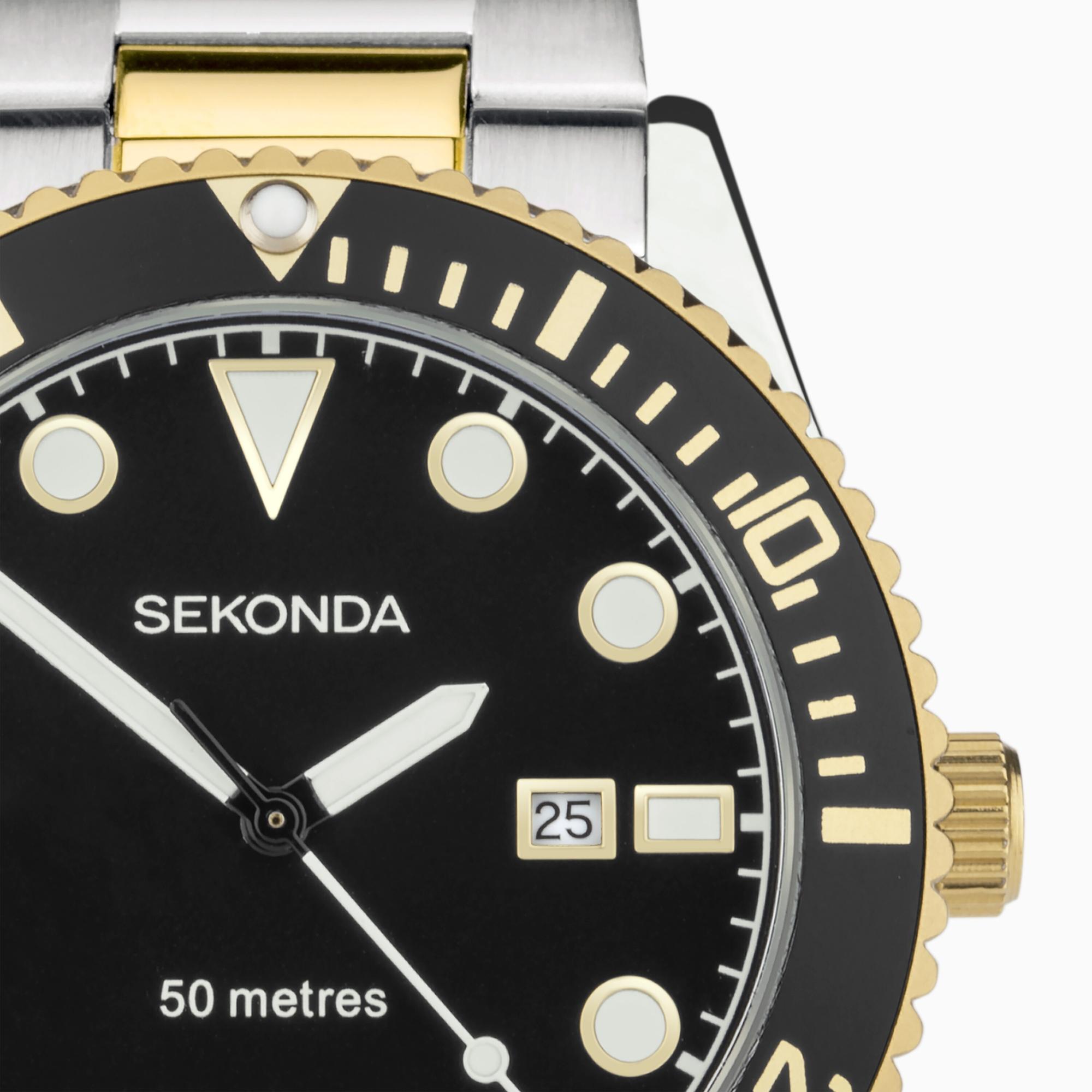 Sekonda 30139 zegarek srebrny klasyczny Dive bransoleta - miniatura 9