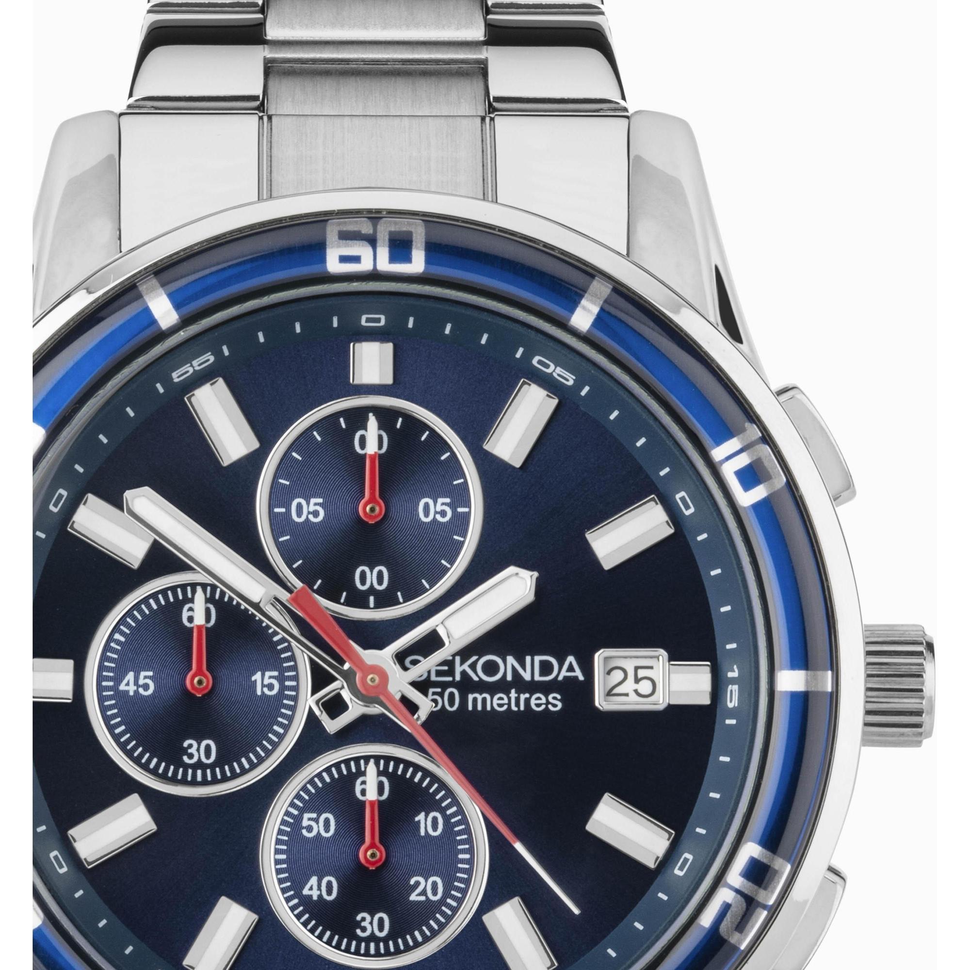 Sekonda 30207 zegarek srebrny sportowy Sports bransoleta - miniatura 9