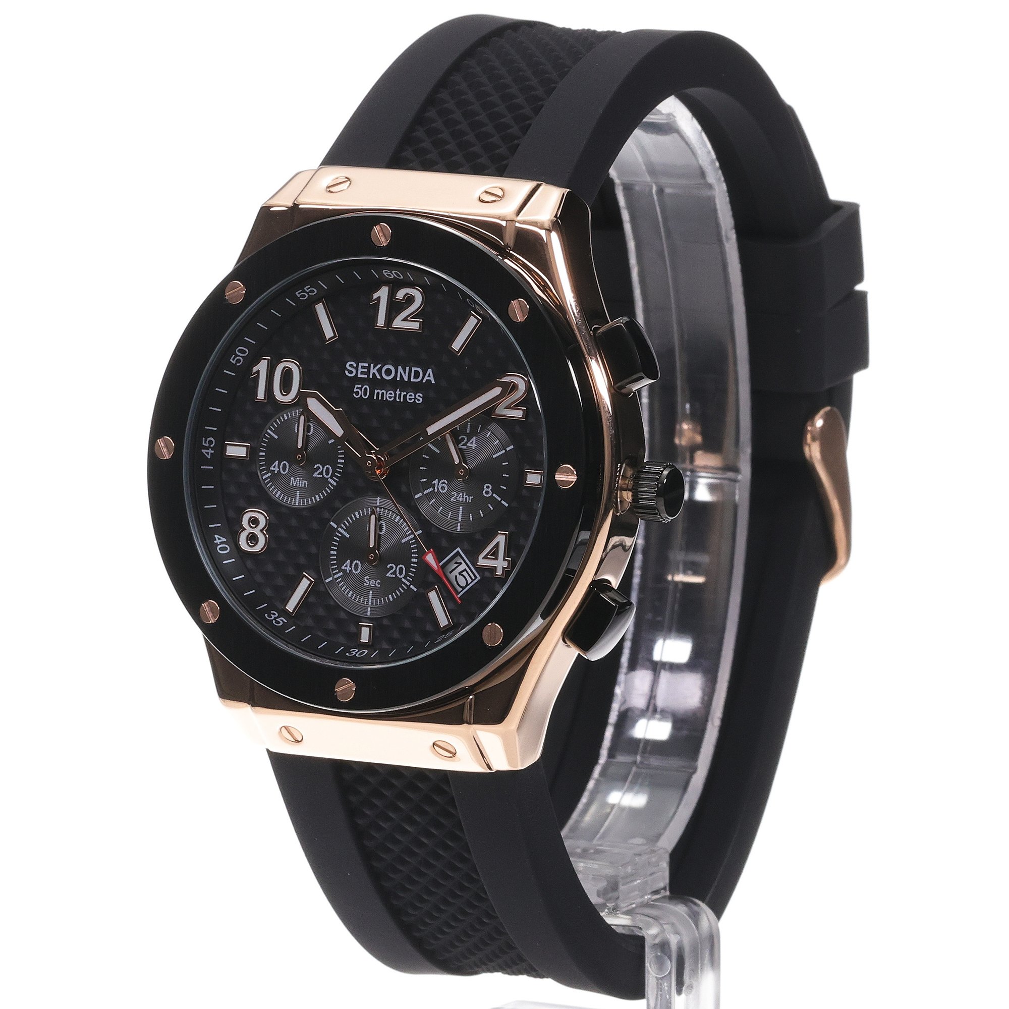 Sekonda 30257 Titan Chronograph Sekonda sportowy zegarek czarny