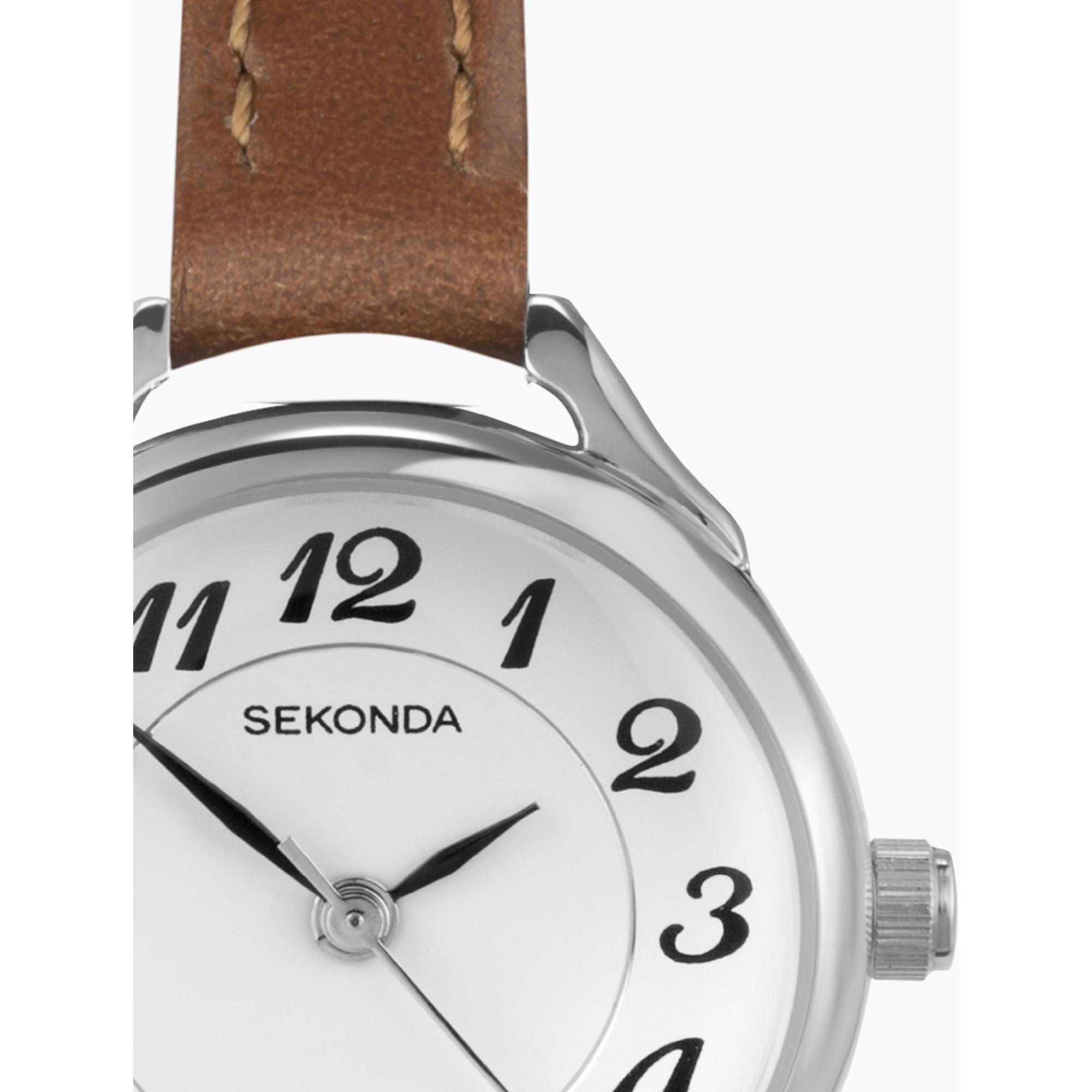 Sekonda 40479 zegarek srebrny klasyczny Classic pasek - miniatura 5