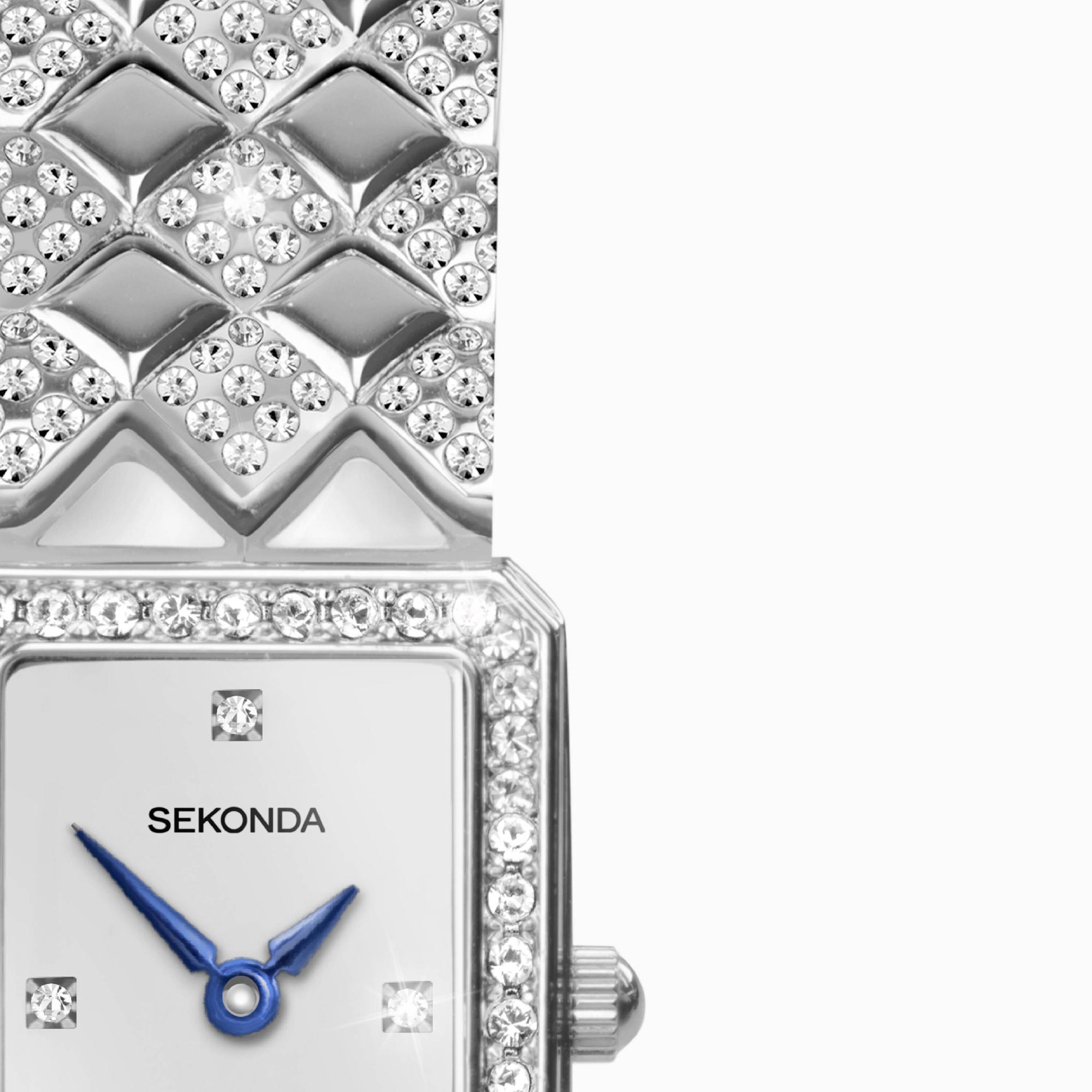 Sekonda 40510 zegarek srebrny elegancki Dress bransoleta - miniatura 8
