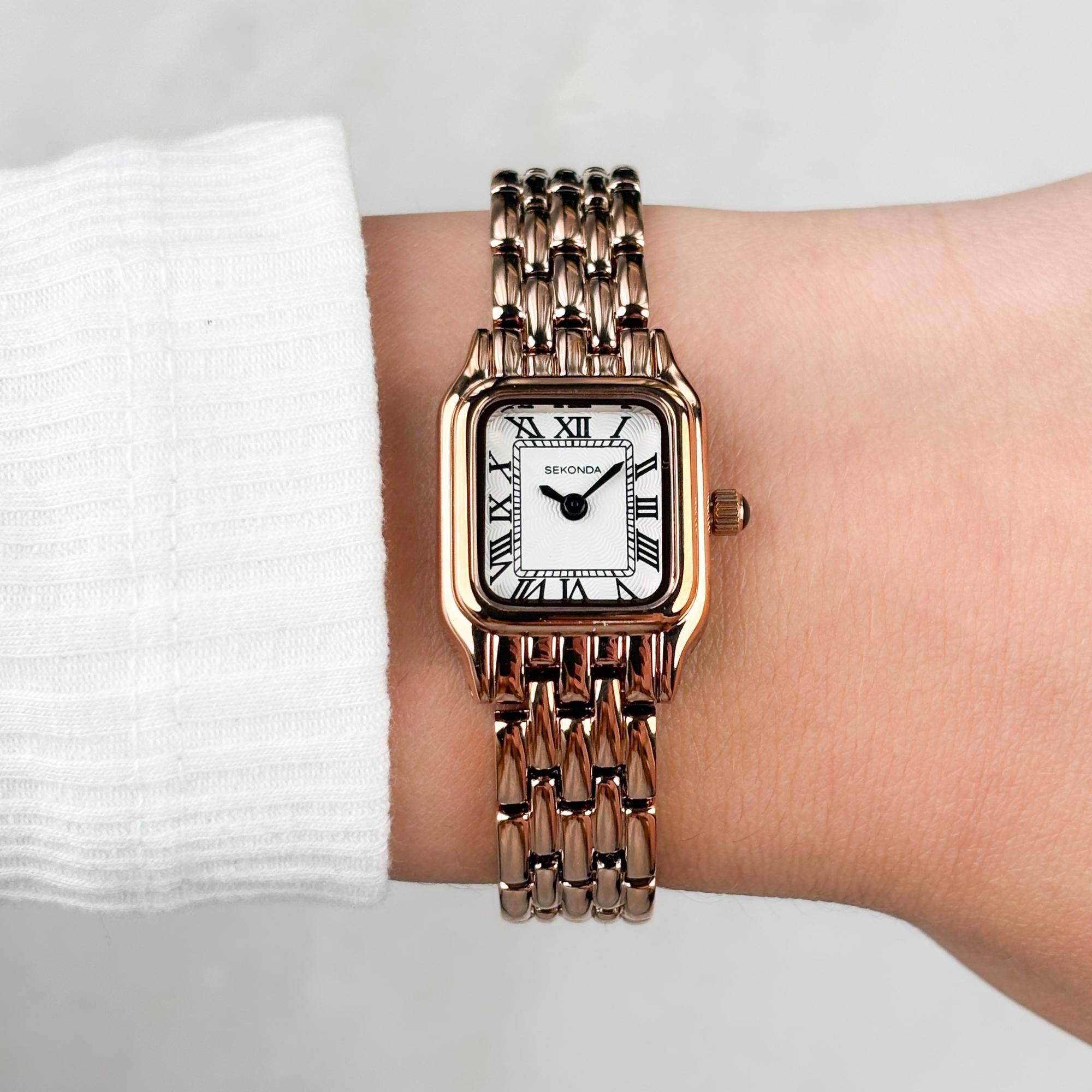 Sekonda 40556 Dress klasyczny zegarek różowe złoto