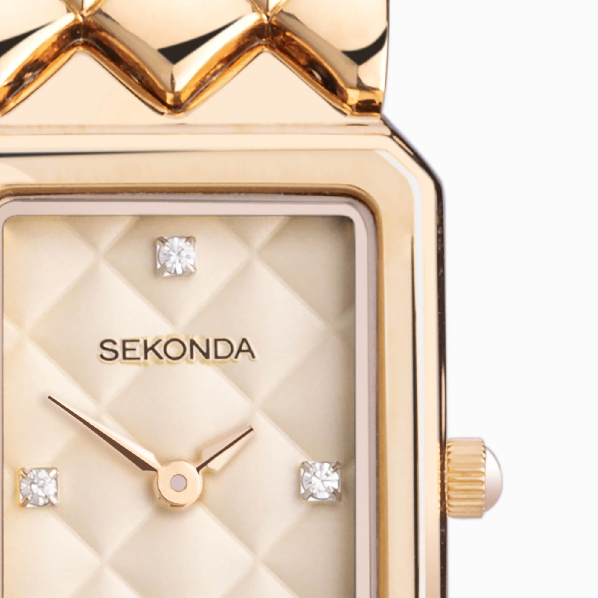 Sekonda 40560 zegarek różowe złoto elegancki Dress bransoleta - miniatura 5